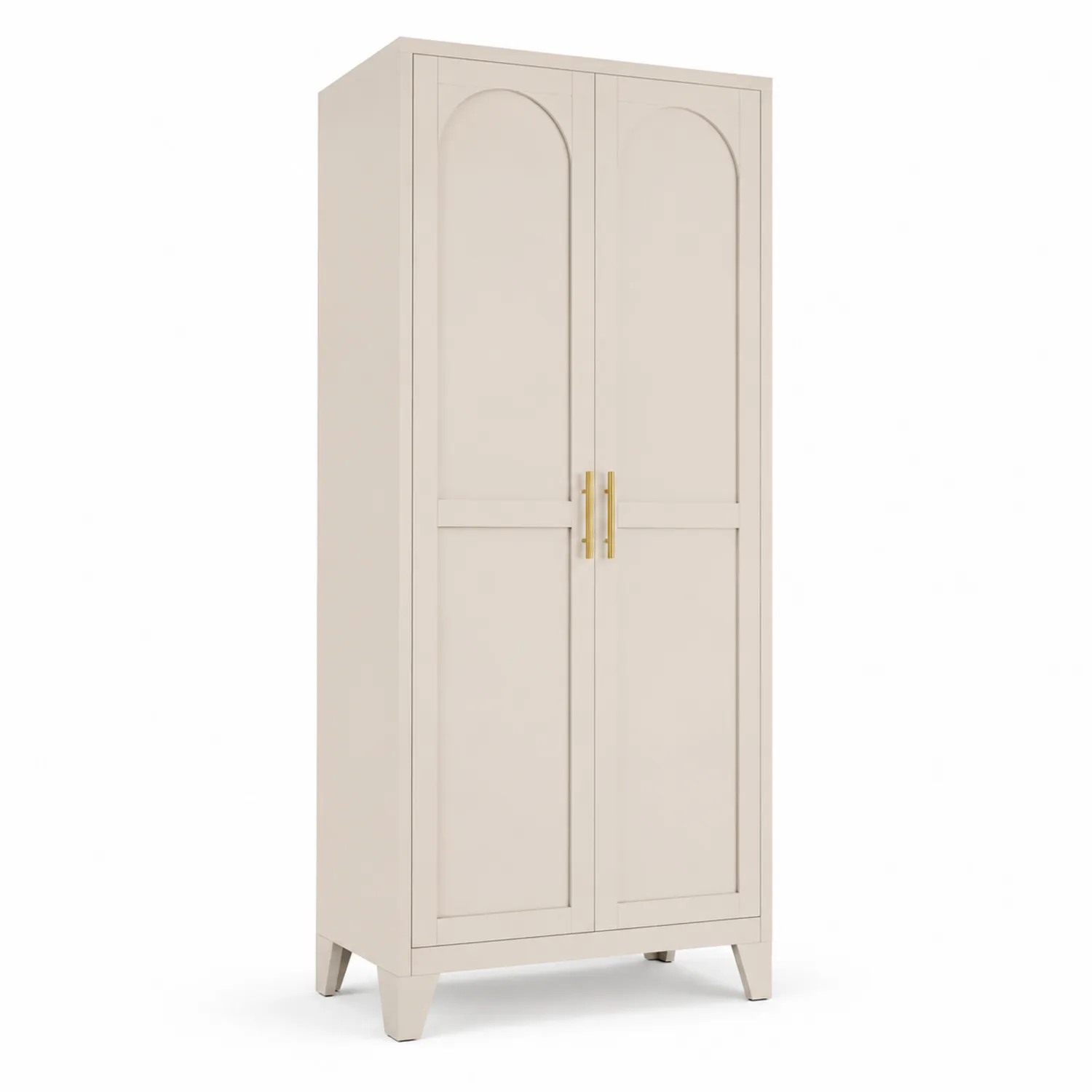 Kleiderschrank Holz Creme 180x80x50cm