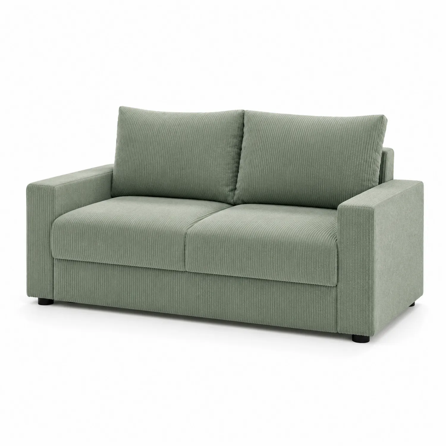 Zweisitzer-Sofa Breitcord Grün 200x90x85 cm