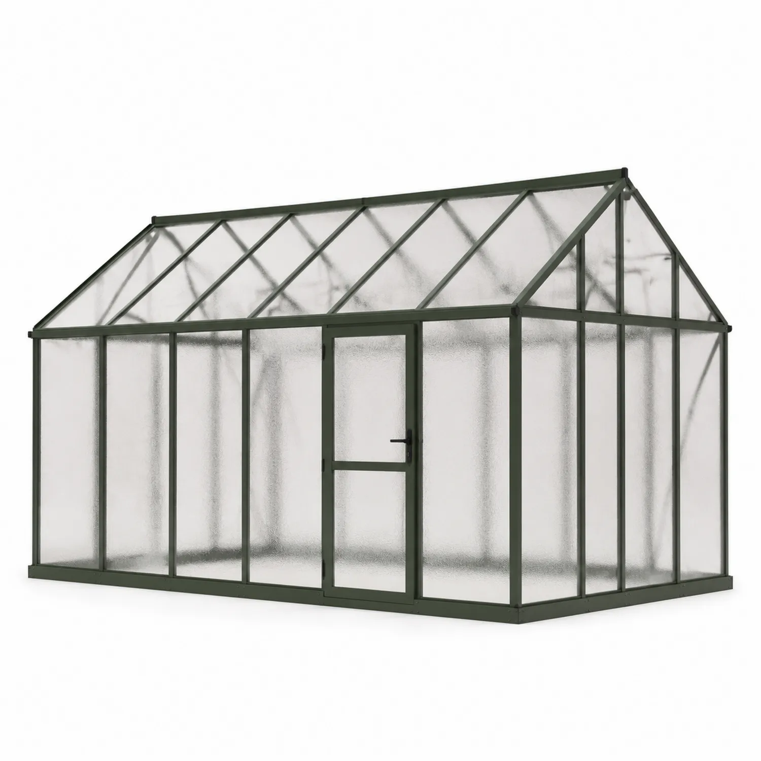 Invernadero de Policarbonato 4mm con Estructura de Aluminio Verde 250x190x195 cm