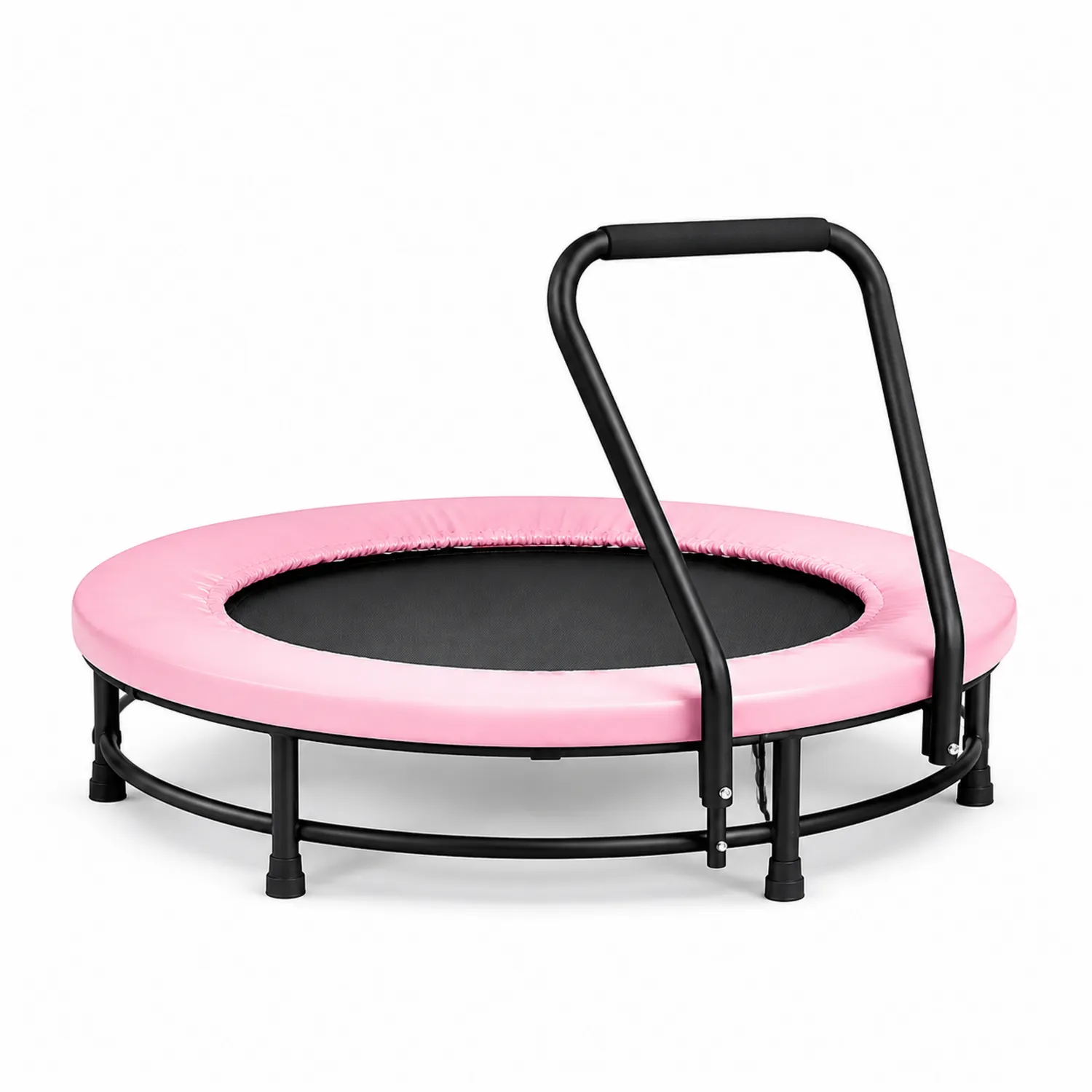 Cama elástica de acero con asa ajustable rosa 100 cm