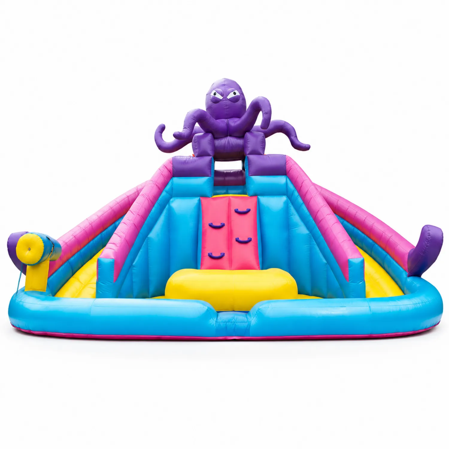 Tobogán hinchable de PVC con temática de pulpo, multicolor