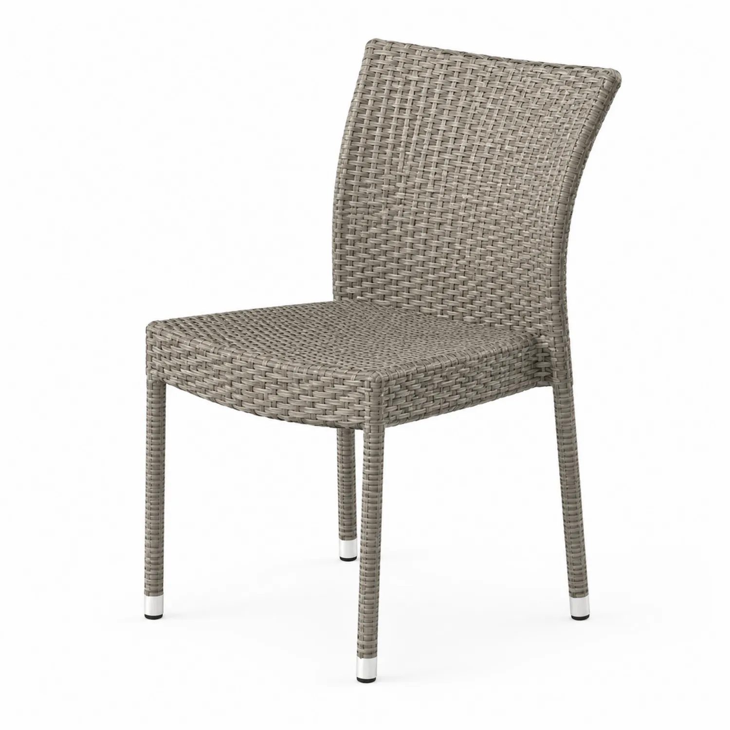 Silla de exterior de ratán sintético gris