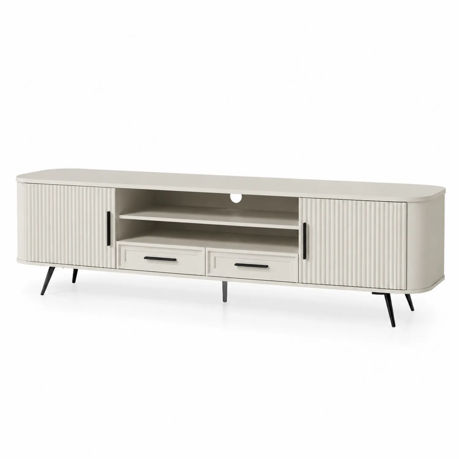 Mueble para TV de madera MDF con puertas y cajones 160x40x50 cm