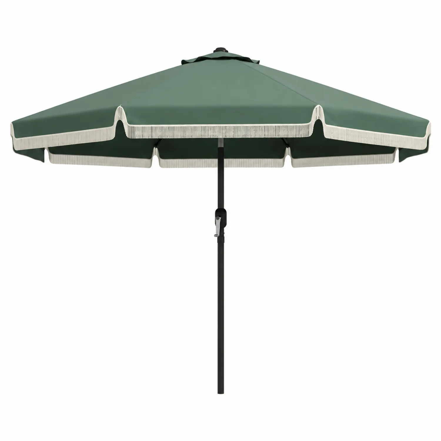 Sombrilla de mercado redonda 300 cm poliéster y acero verde