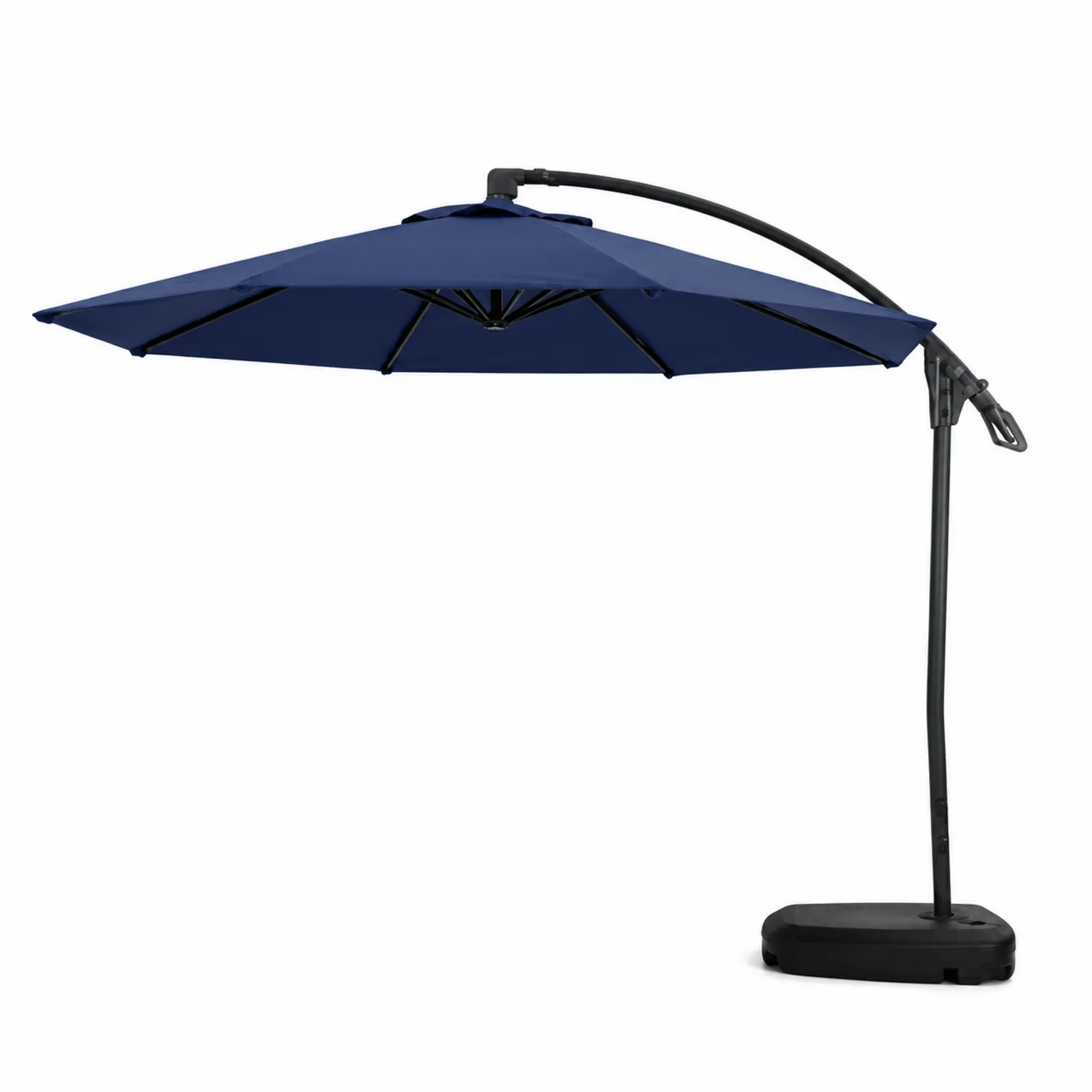 Parasol de jardín redondo 300 cm poliéster azul