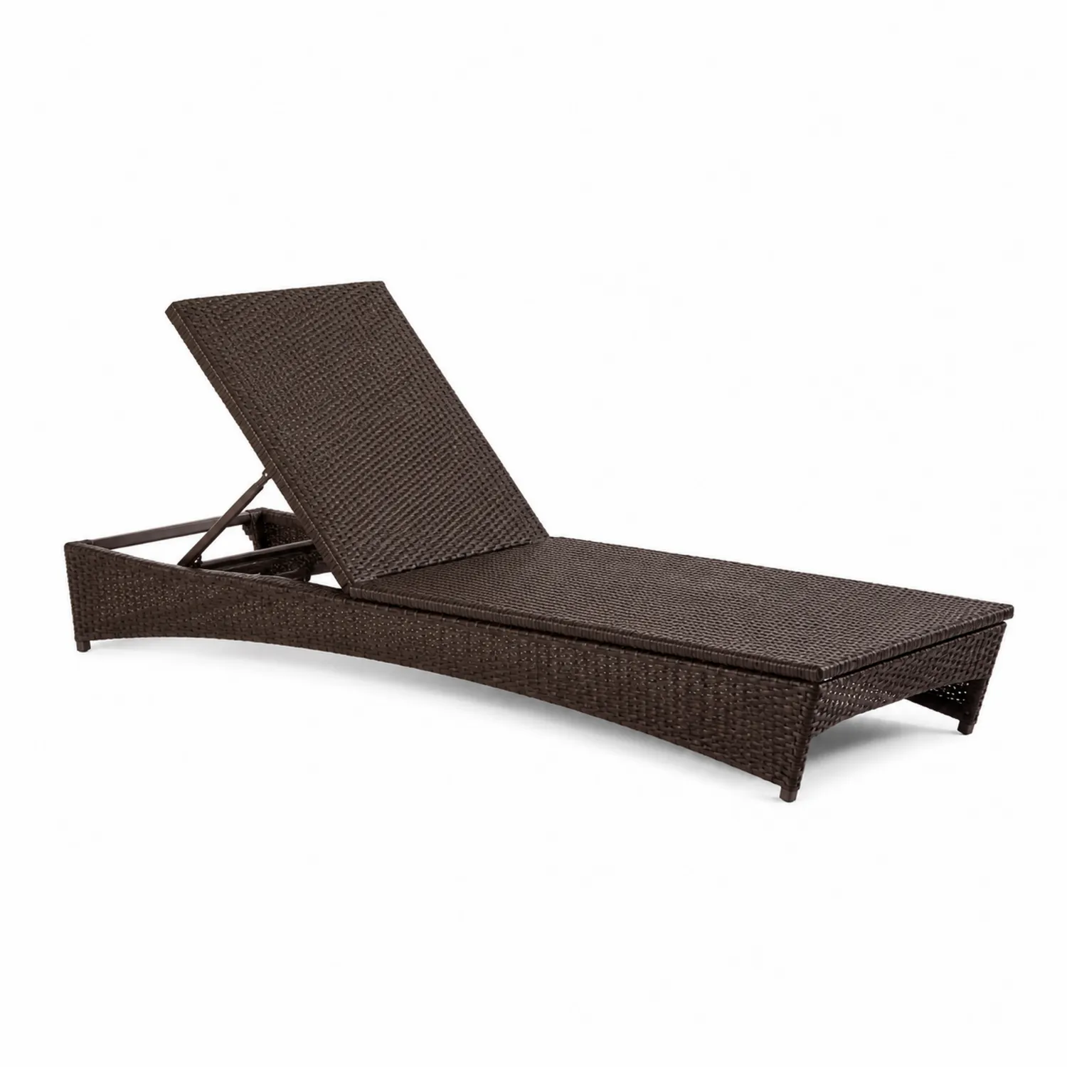 Tumbona de Ratán Sintético Marrón Ajustable 200x65x30 cm