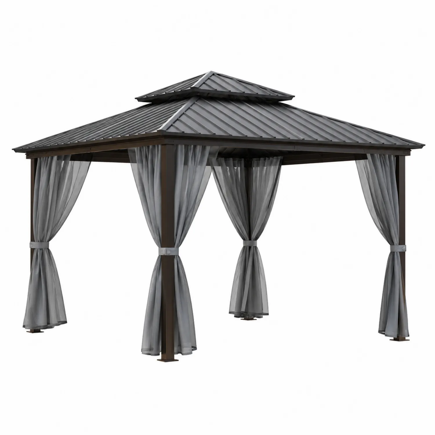 Pabellón de Acero y Aluminio con Cortinas de Poliéster 3x4m