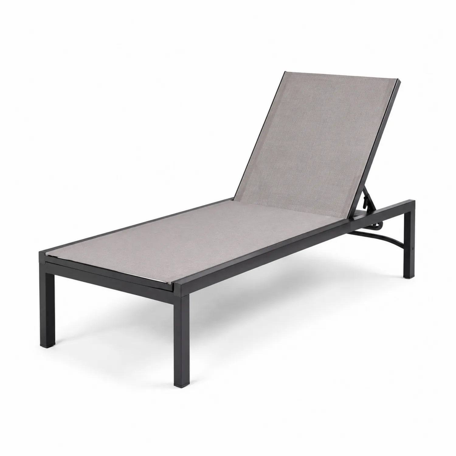 Tumbona exterior de aluminio y textilene gris ajustable