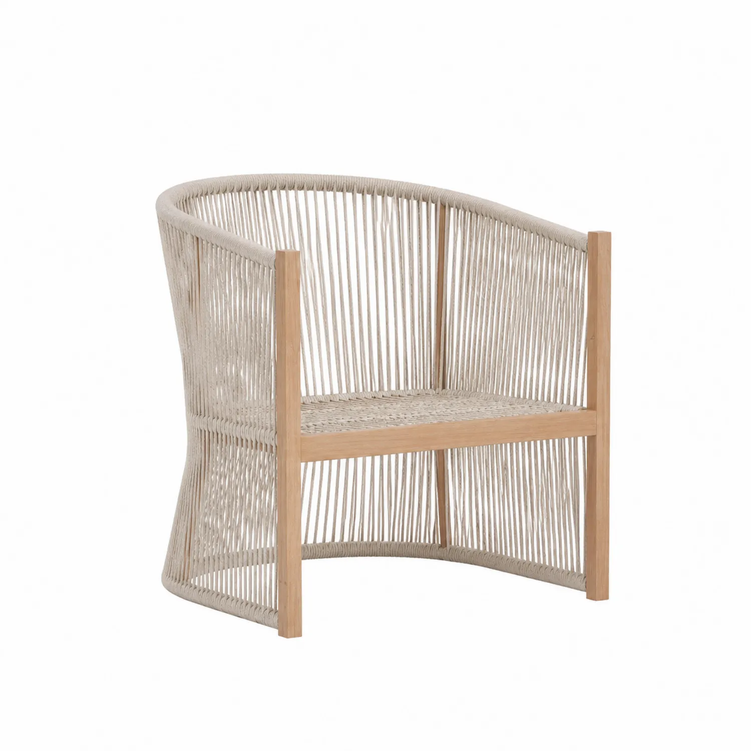 Chaise en corde tressée avec cadre en bois d'acacia