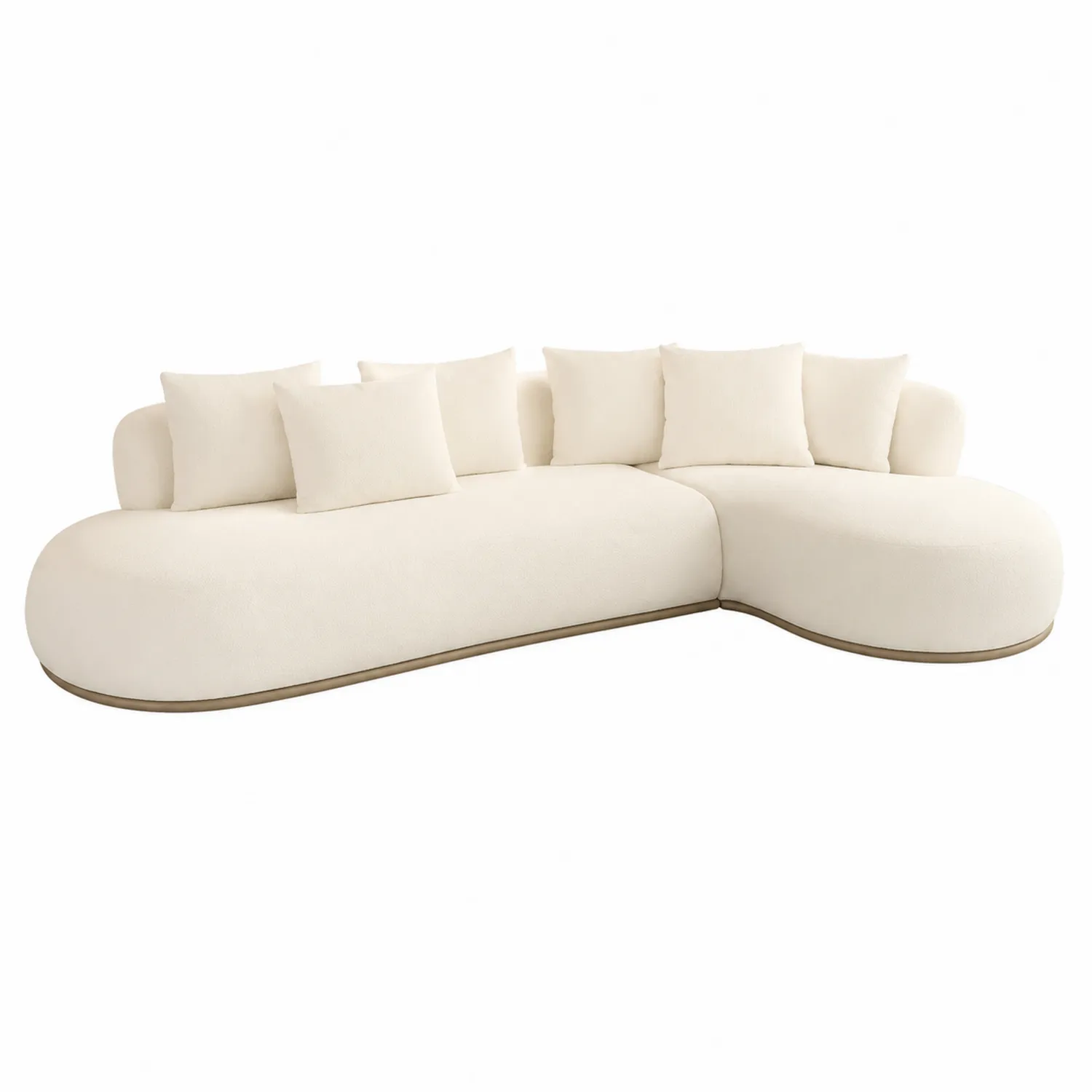 Canapé d'angle en tissu écru 320cm