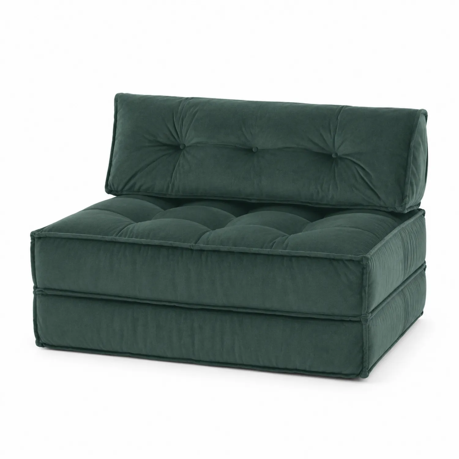 Canapé modulable en velours 2 places Vert foncé