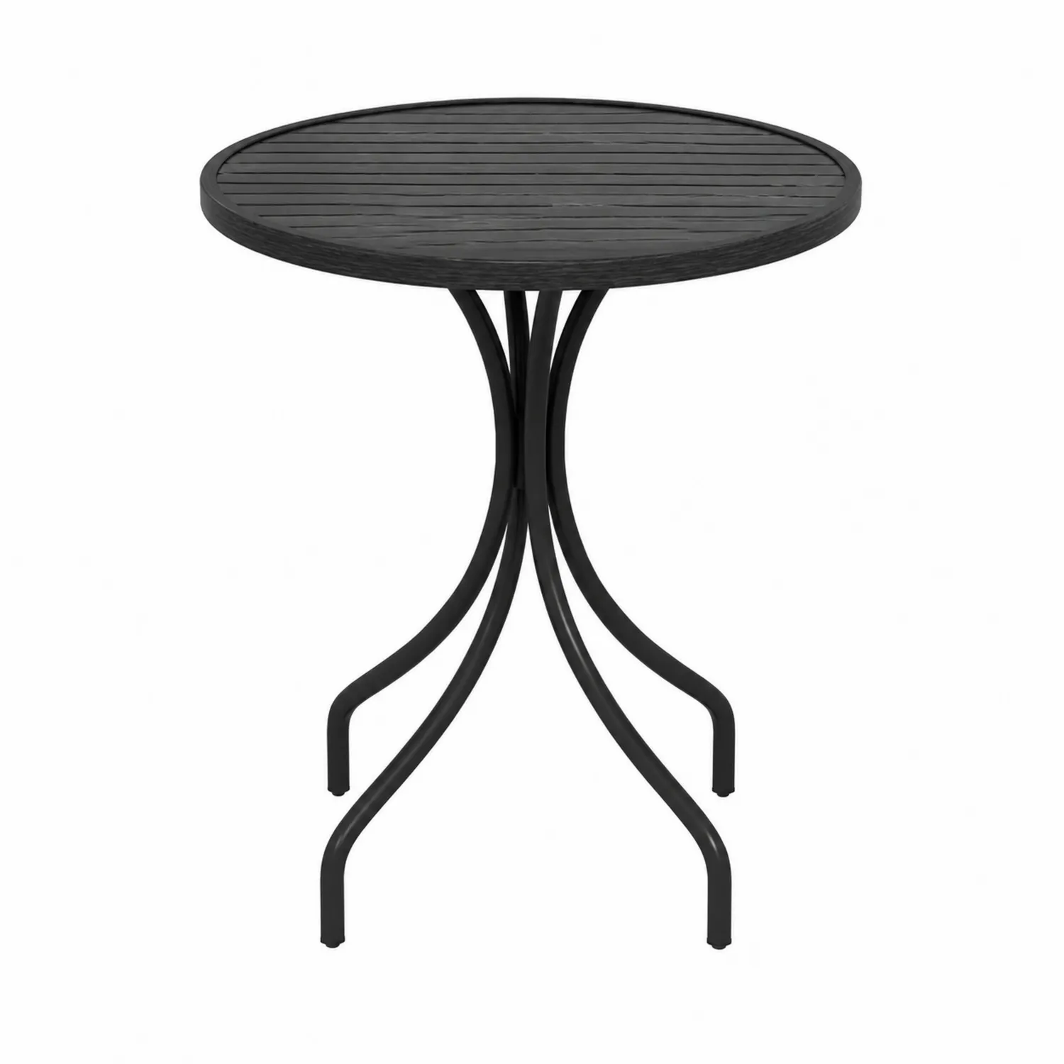 Table ronde en Bois composite et Métal Noir 60 cm