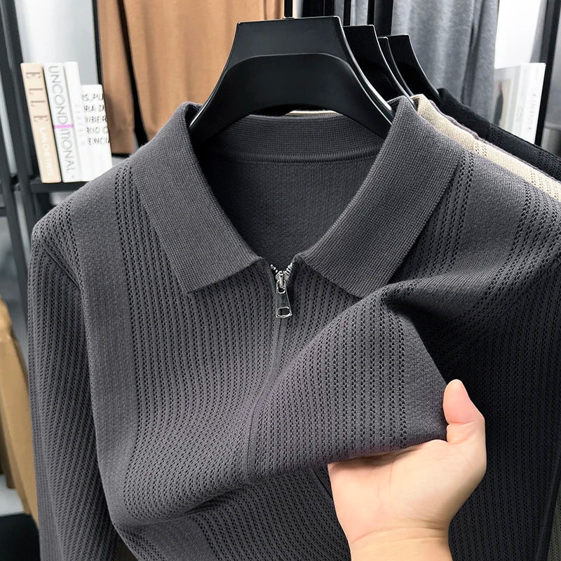 Men's Knit Cardigan Polo