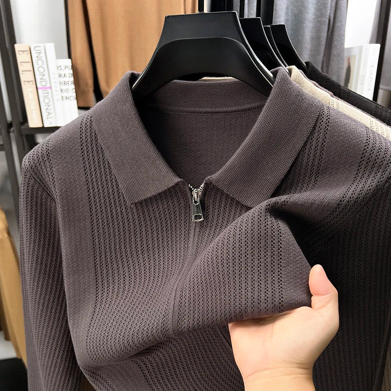 Men's Knit Cardigan Polo