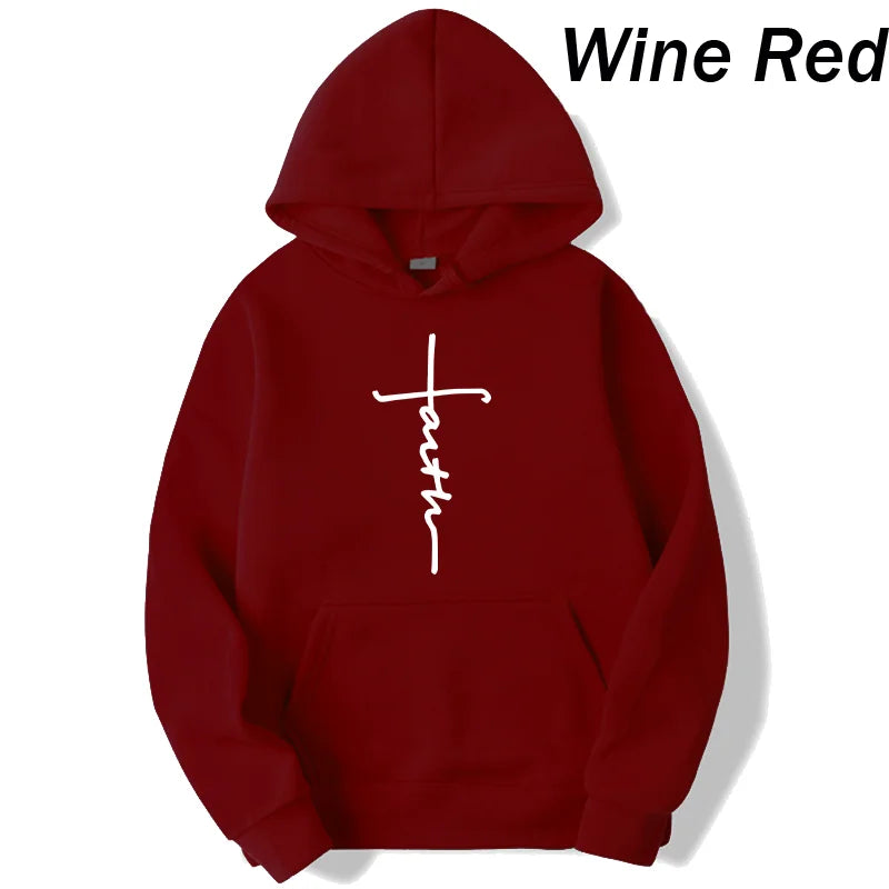 Unisex Faith Print Fleece Hoodie