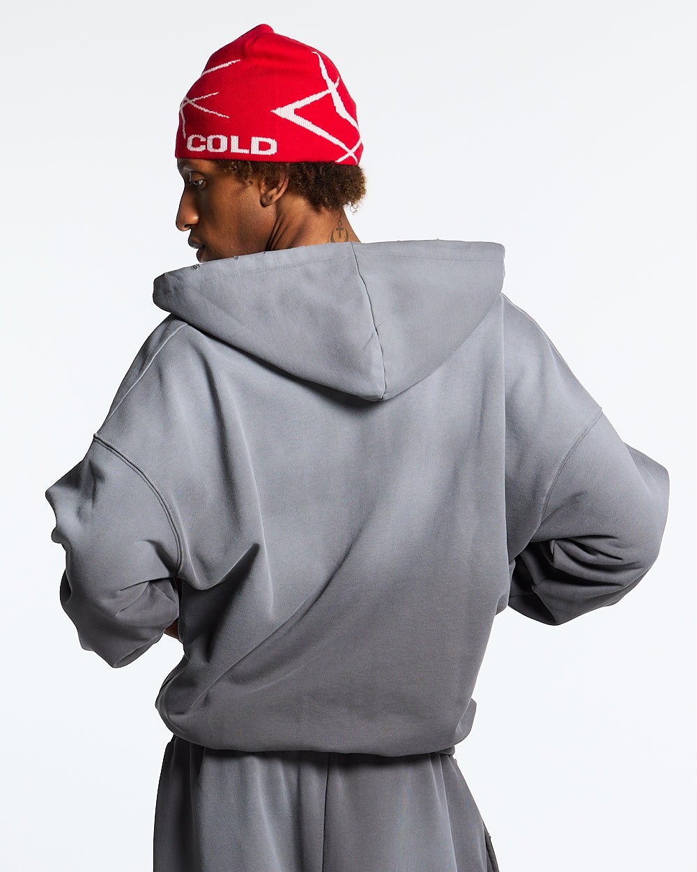 SCRIPT ZIP HOODIE ANTRACITE GREY