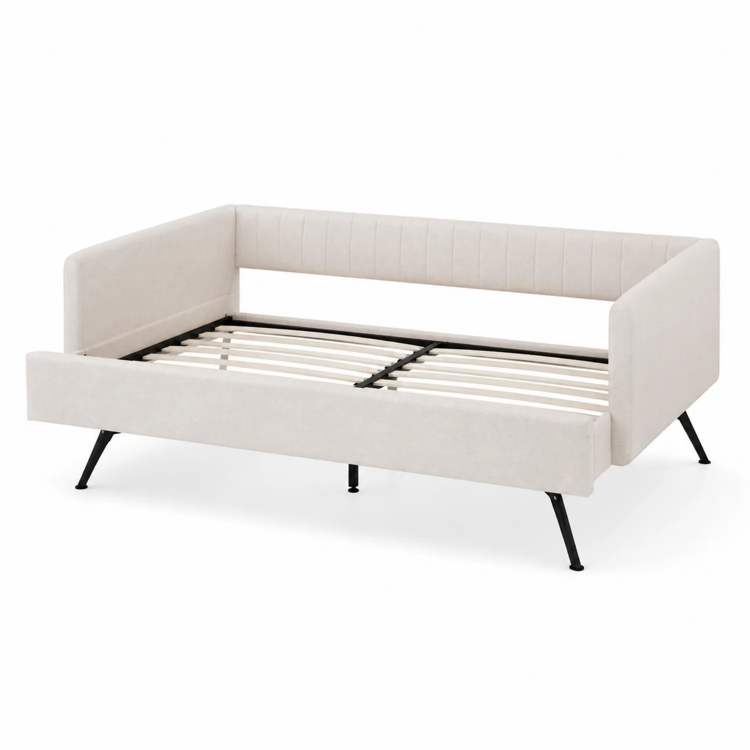 Tagesbett Stoff Polsterung Stahlrahmen Creme