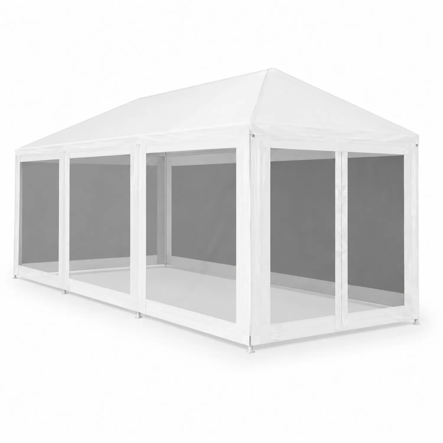 Rechteckiges Pavillon Zelt Stahlrahmen PVC Weiß 600x300x250 cm