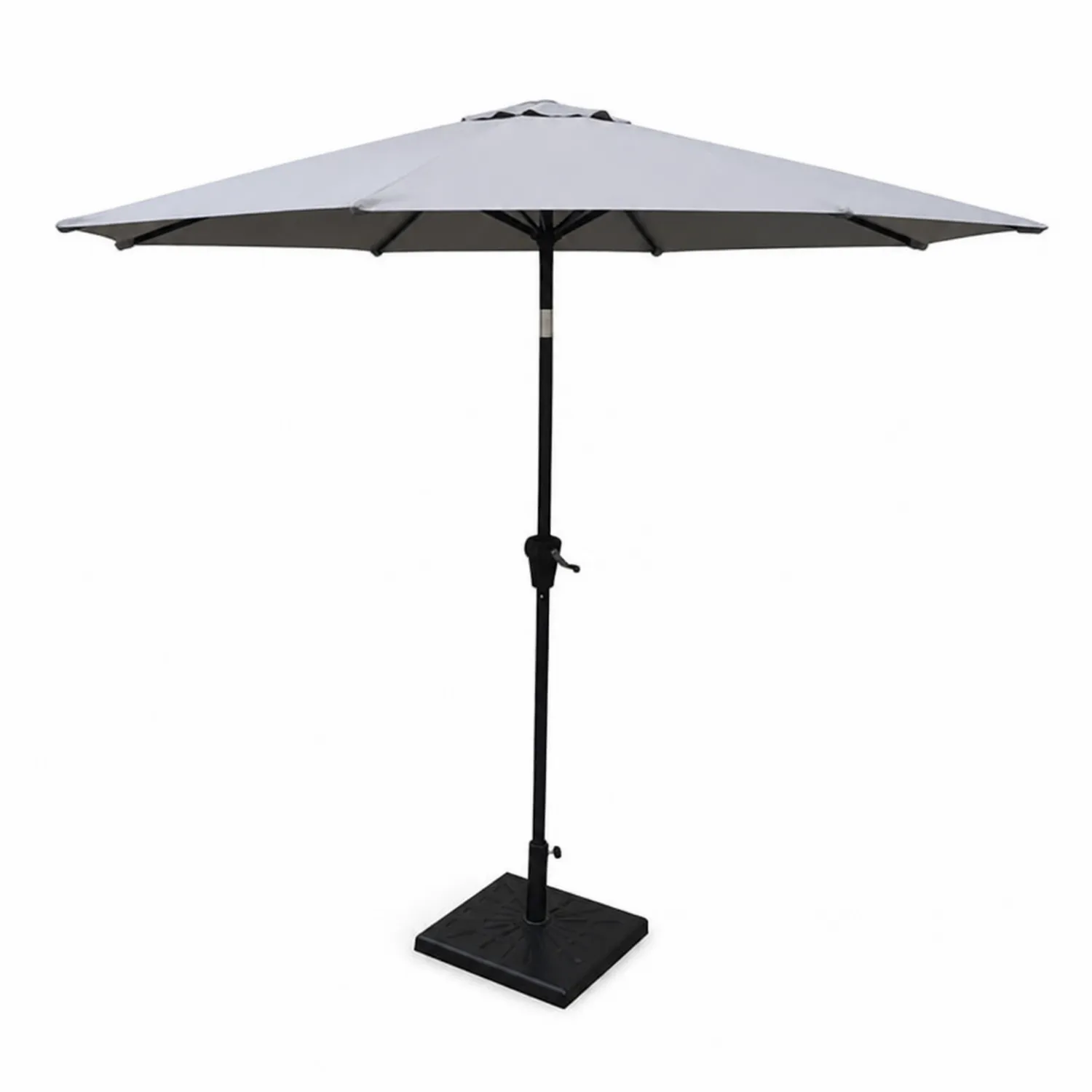 Gartenschirm 250 cm Polyester Grau höhenverstellbar