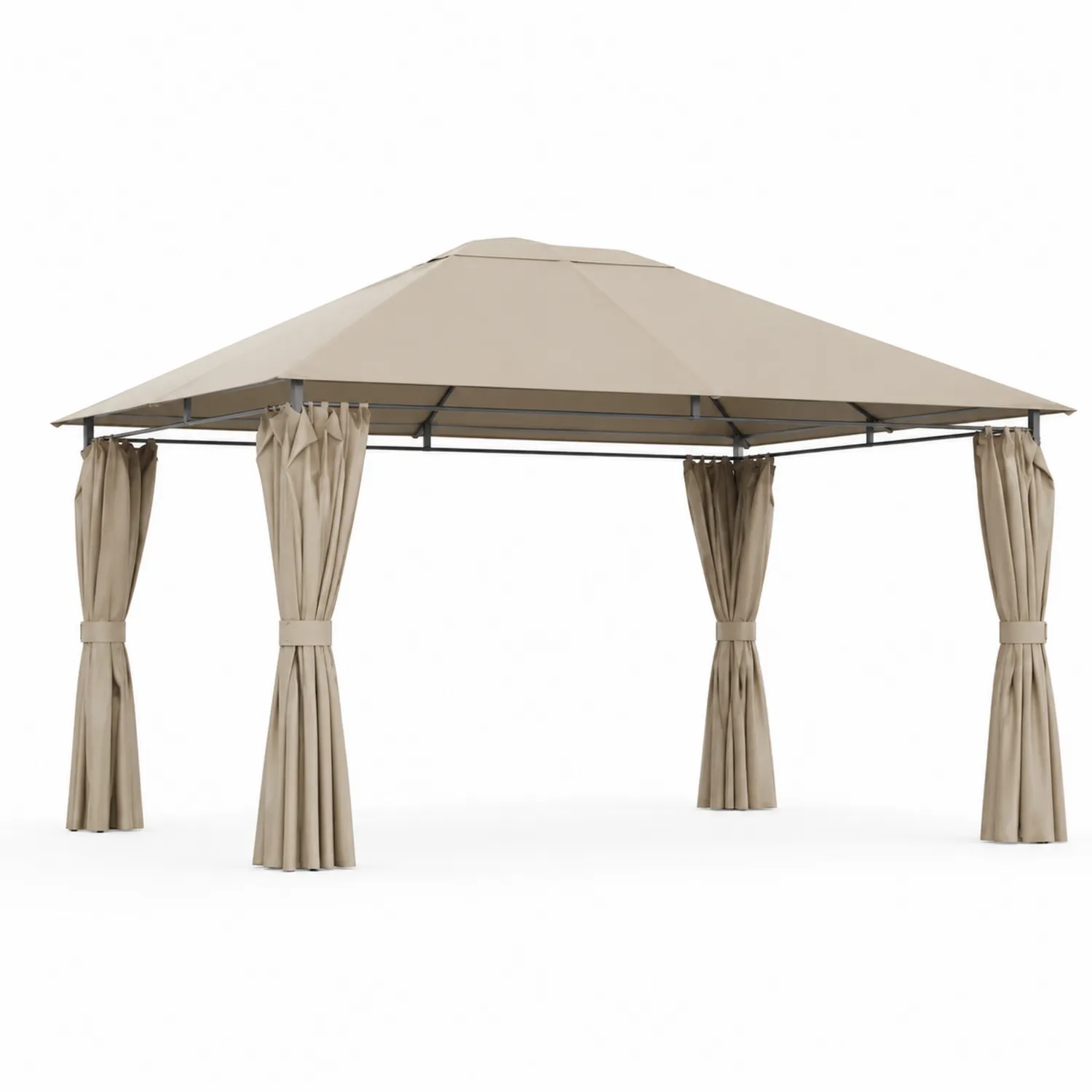 Pavillon 3x4m Stahl Polyester Beige