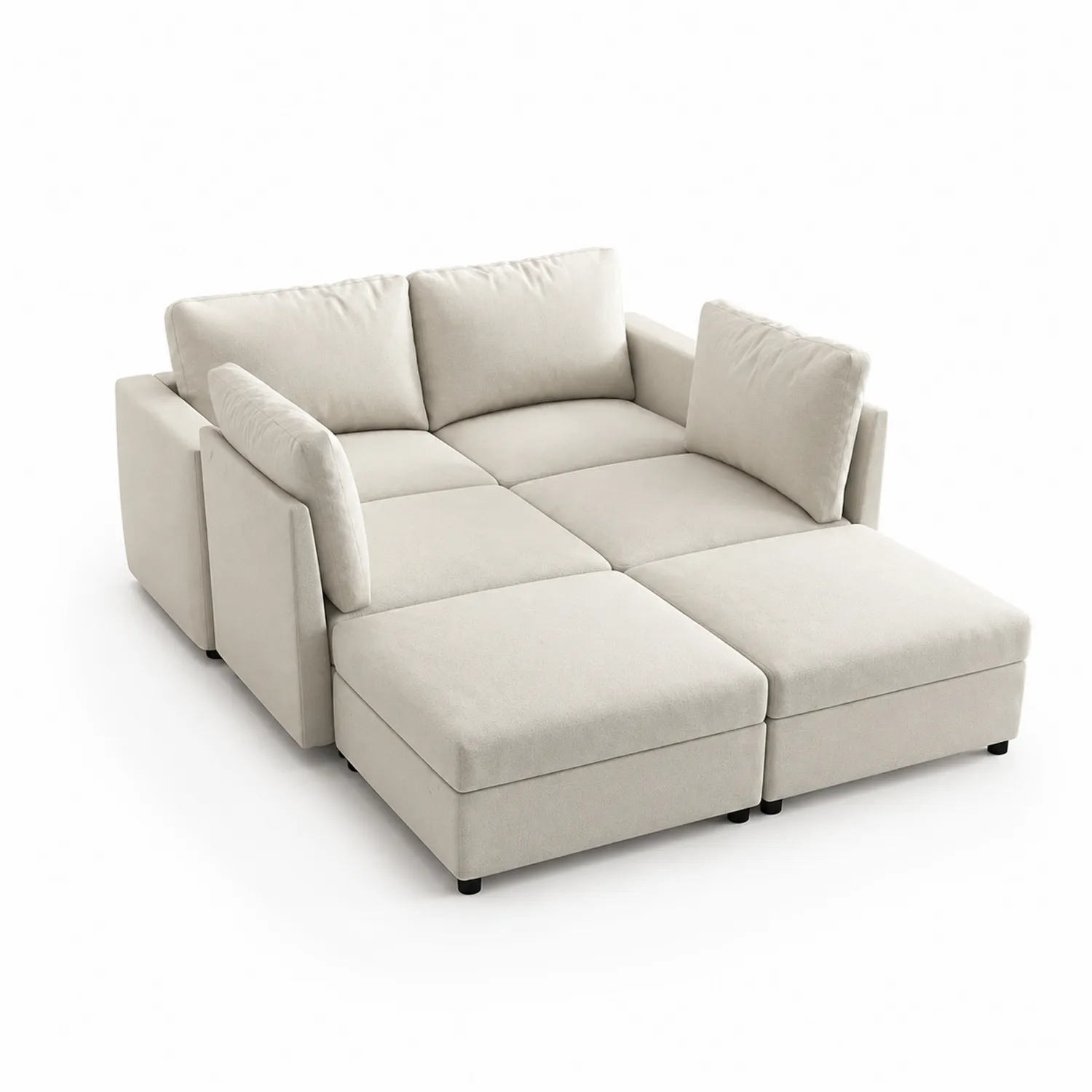Modulares Sofa Set Stoff Beige 220cm