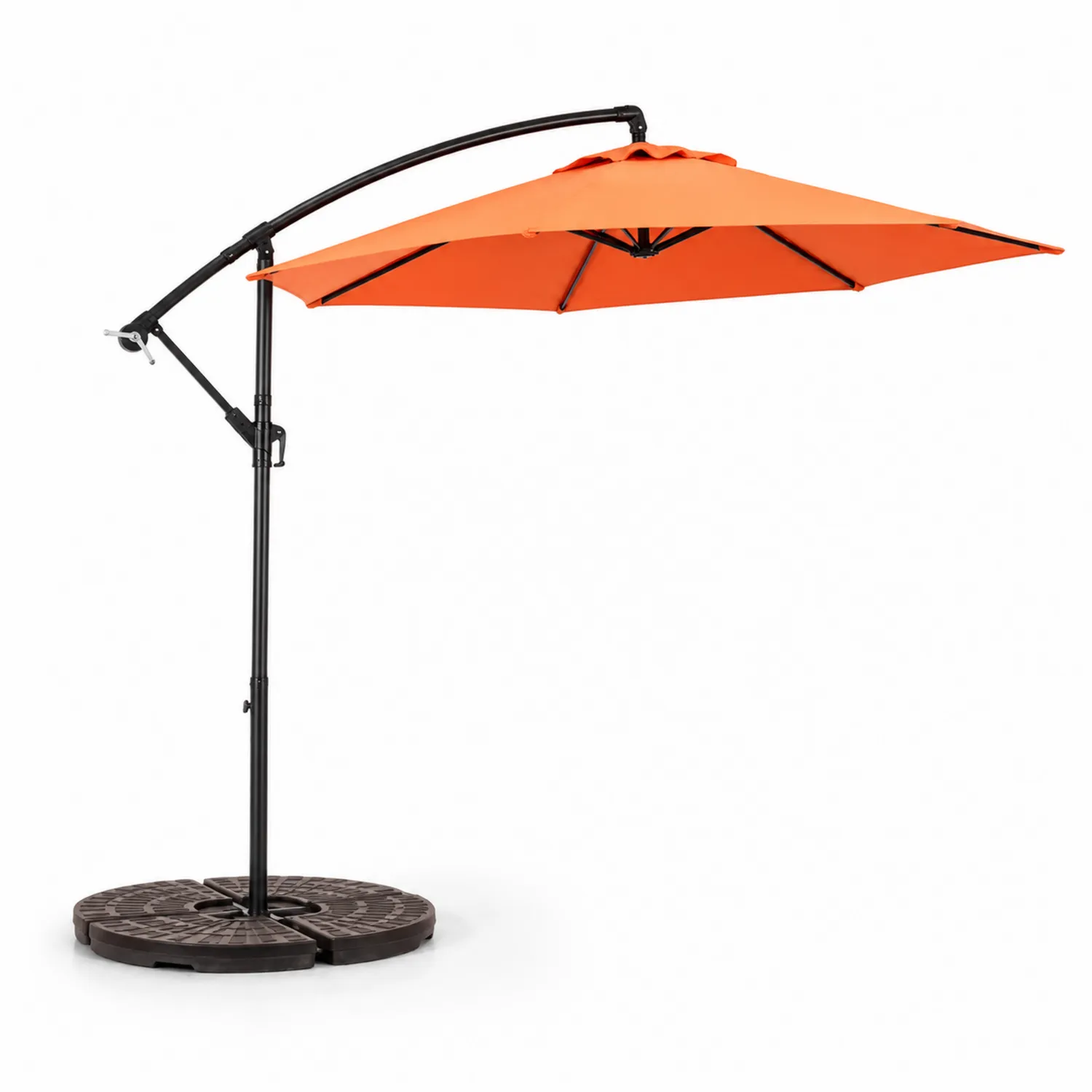 Runder Ampelschirm 300 cm mit Stahlgestänge und Polyesterbezug Orange