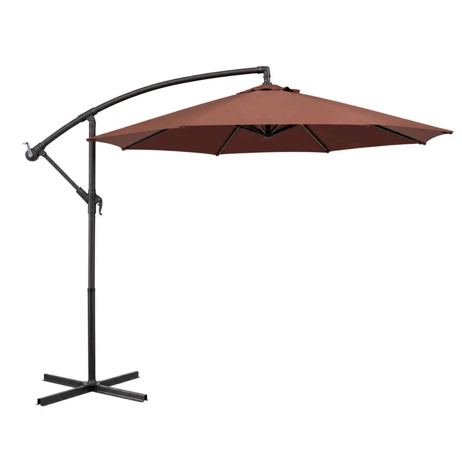 Ampelschirm 300 cm Metall Polyester Braun