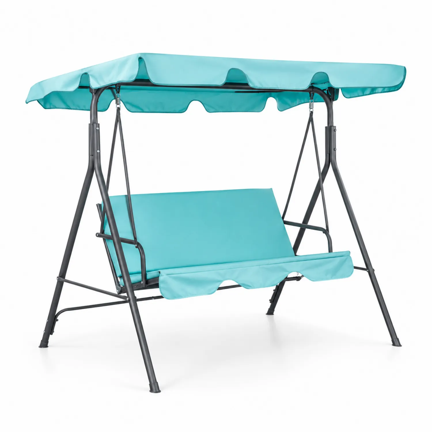 Hollywoodschaukel 3-Sitzer Stahl Polyester Türkis