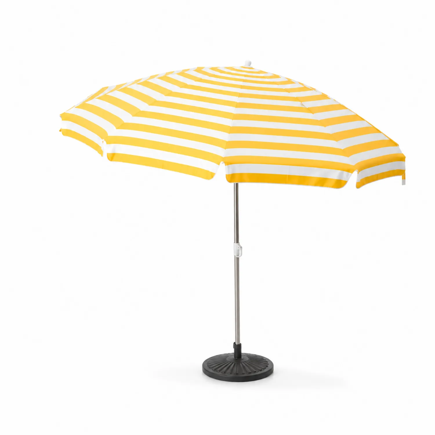 Terrassenschirm Rund Ø160cm Polyester Gelb/Weiß