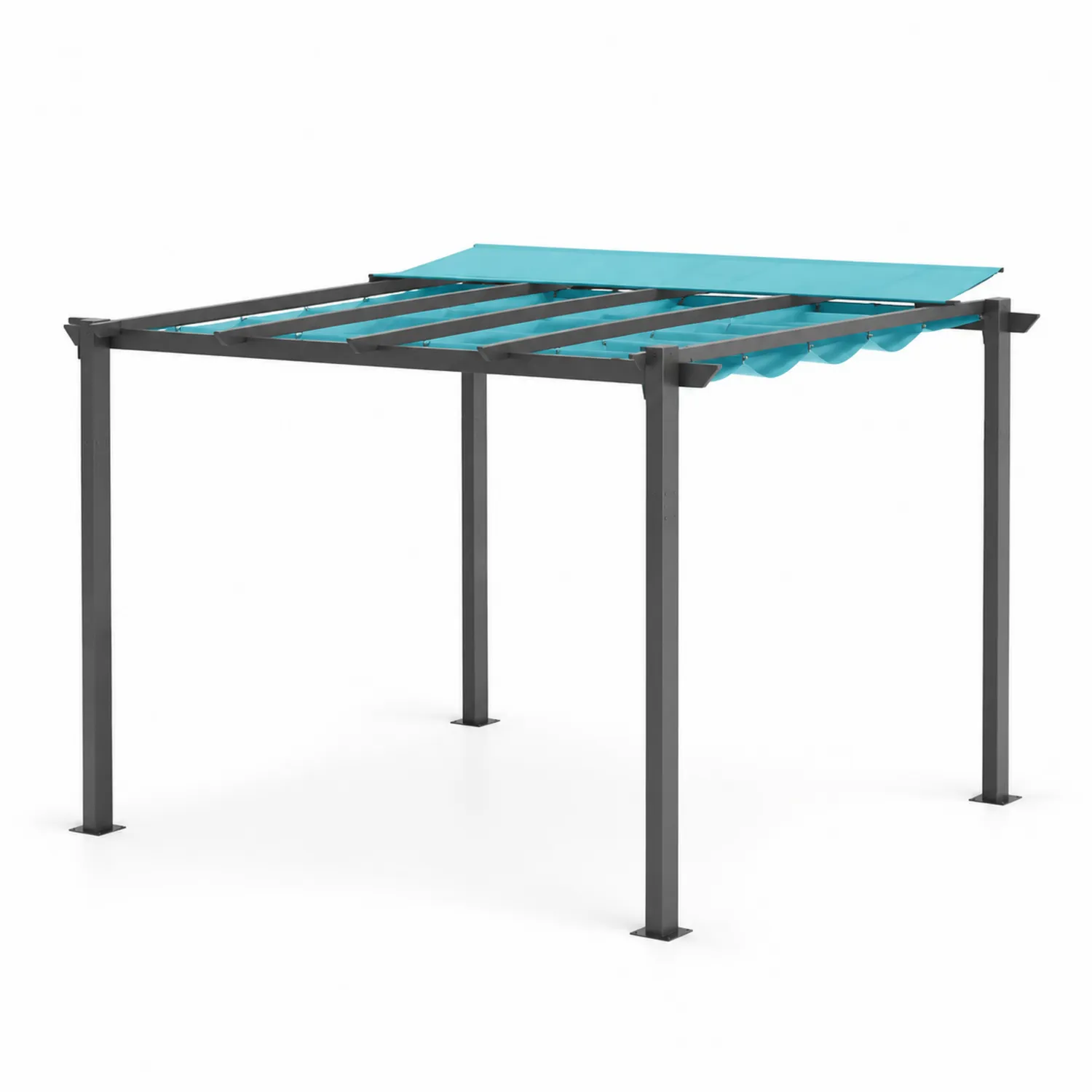 Pergola Aluminium 3x3m Polyester Blau