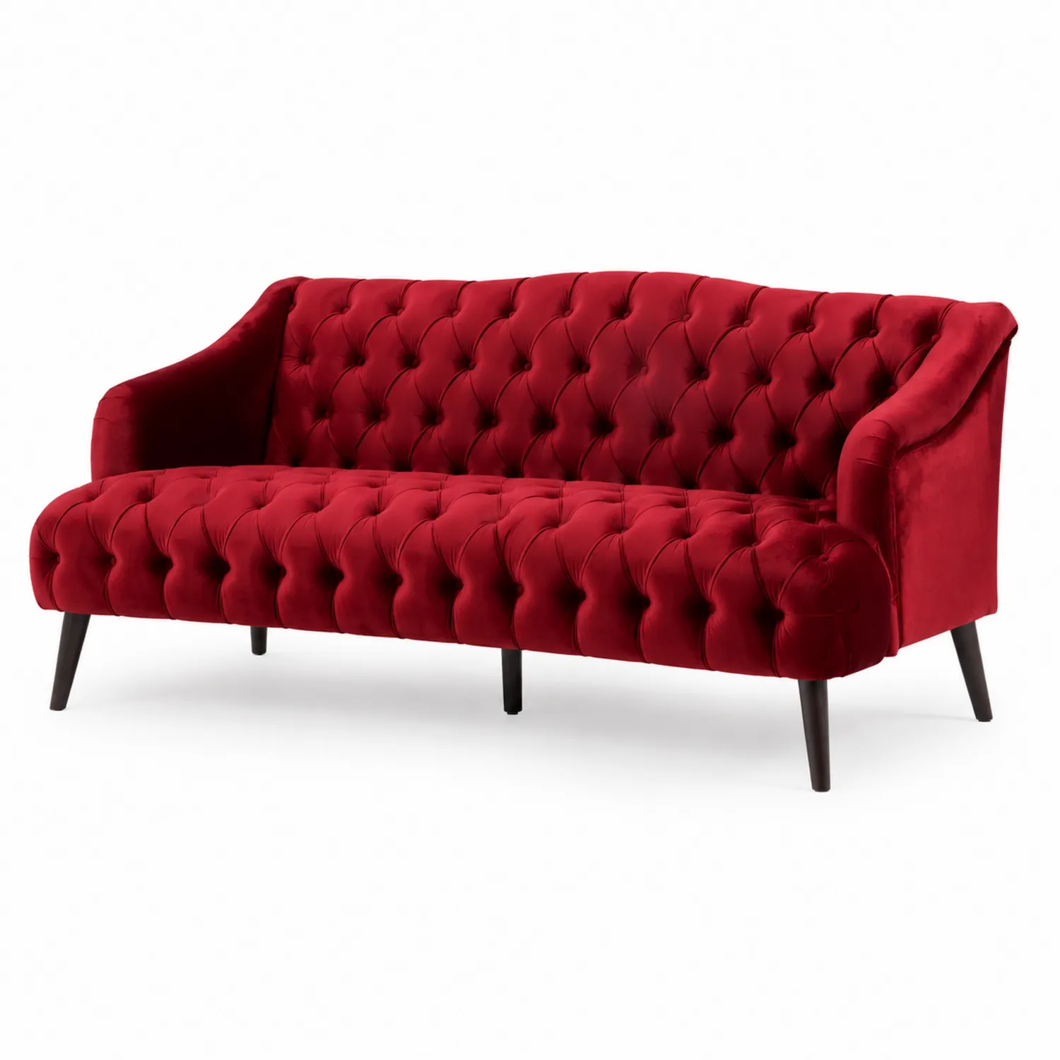 Zweisitzer Sofa Samt Rot