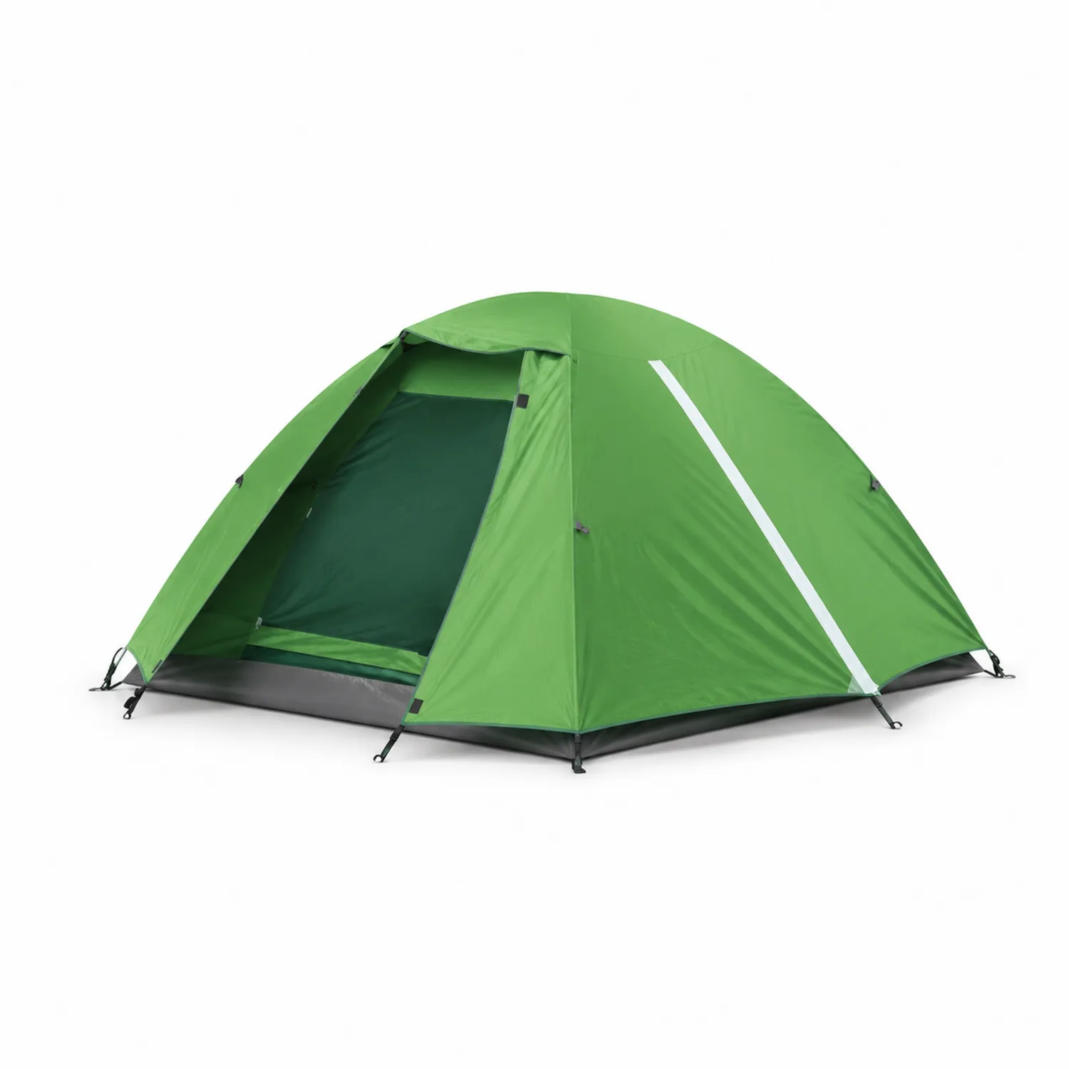 Campingzelt Kuppelform 2 Personen Polyester Grün