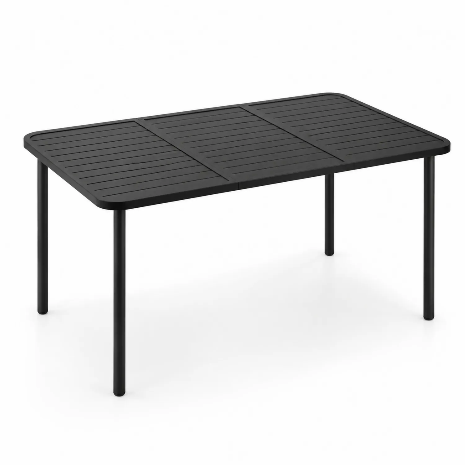 Metall-Gartentisch 180x90 cm Schwarz