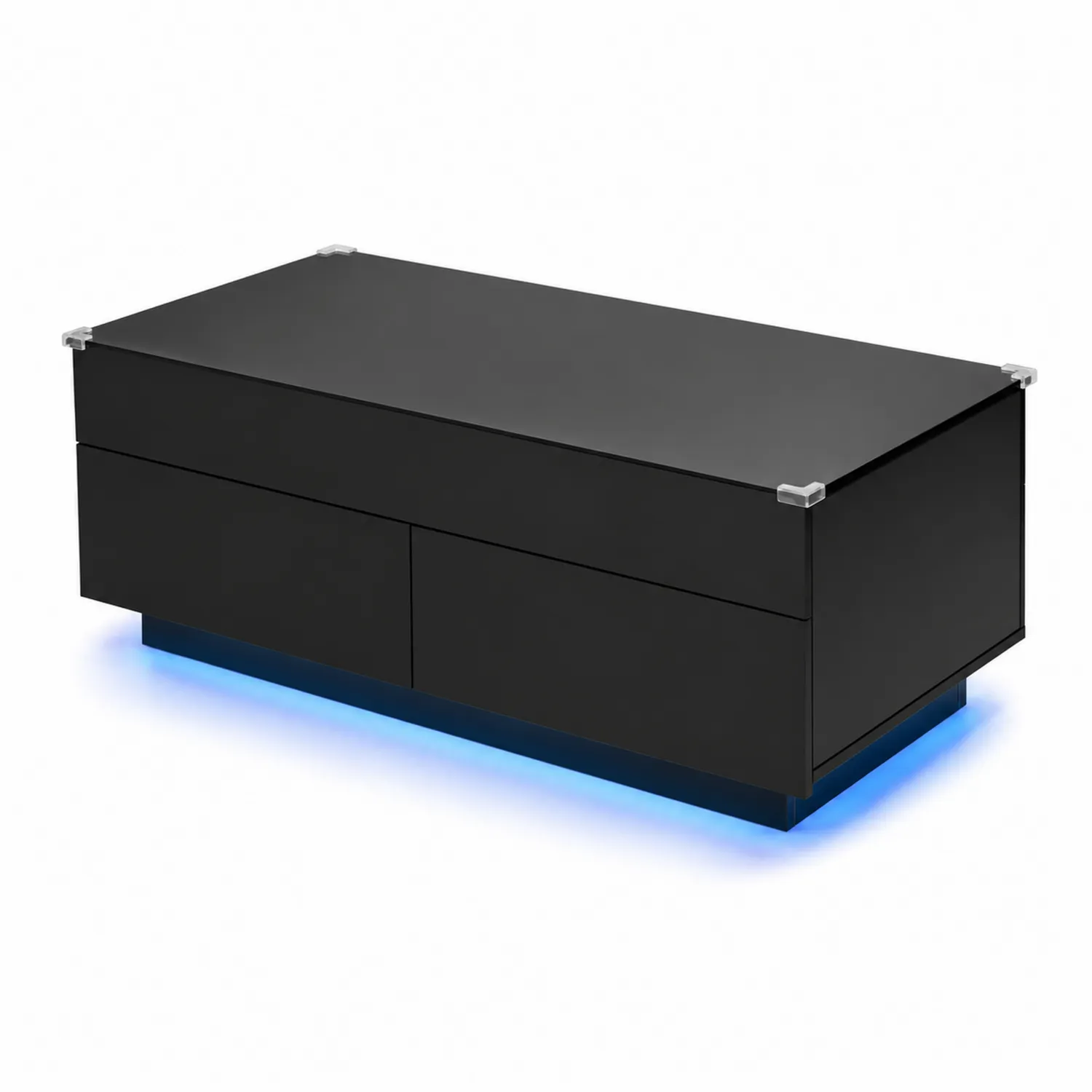 Couchtisch mit LED 100x60x40 cm MDF Schwarz