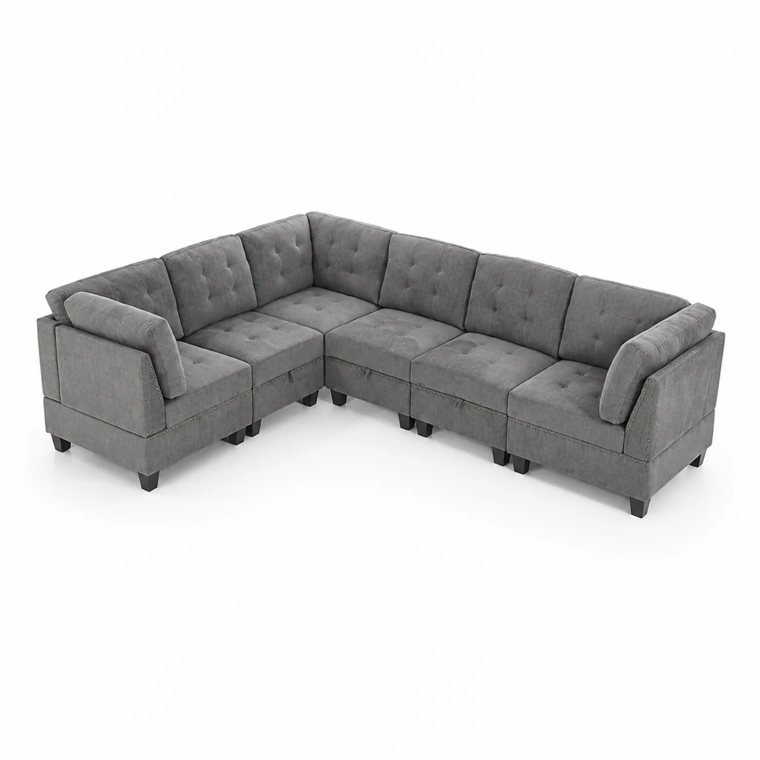 Ecksofa Set Polyester Anthrazit