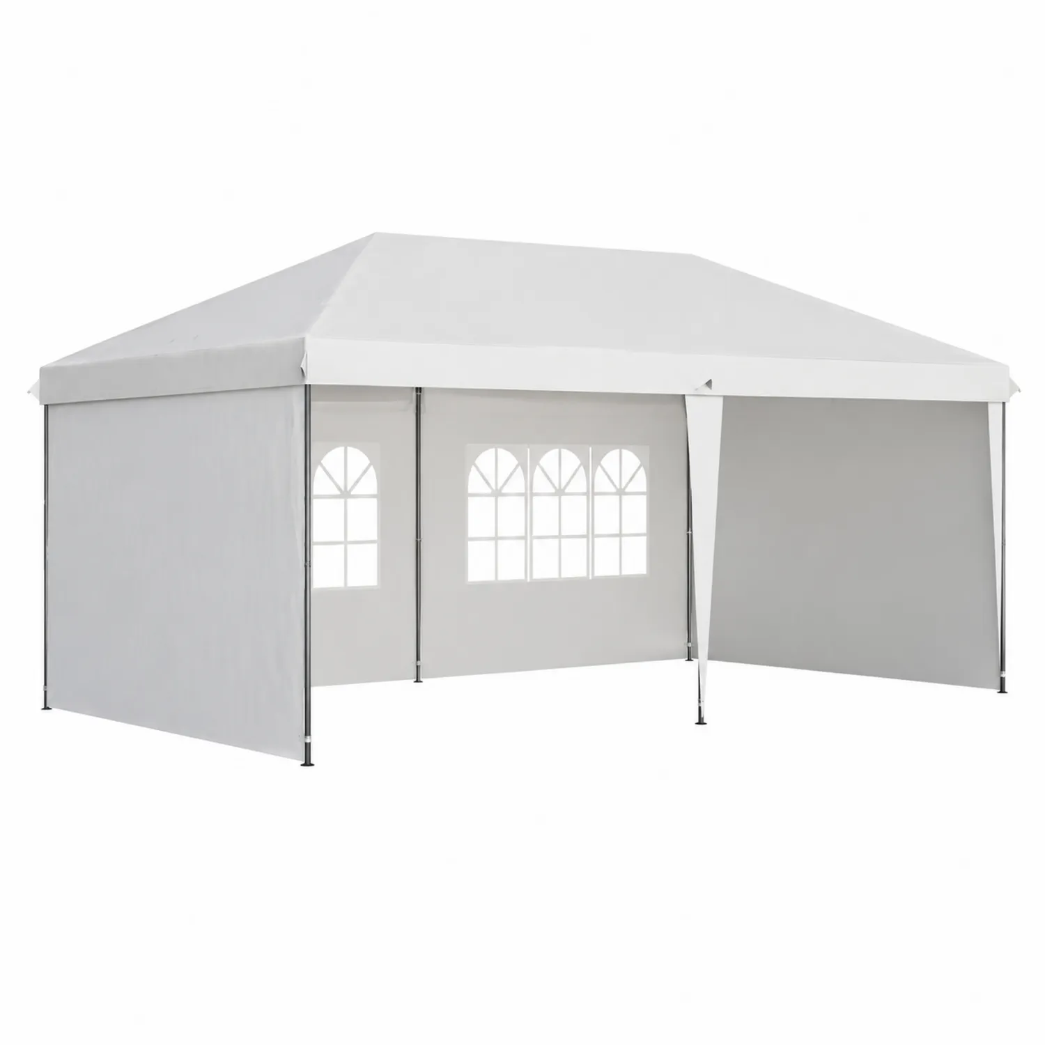 Pavillon Rechteck 600x300 cm Stahl Weiß