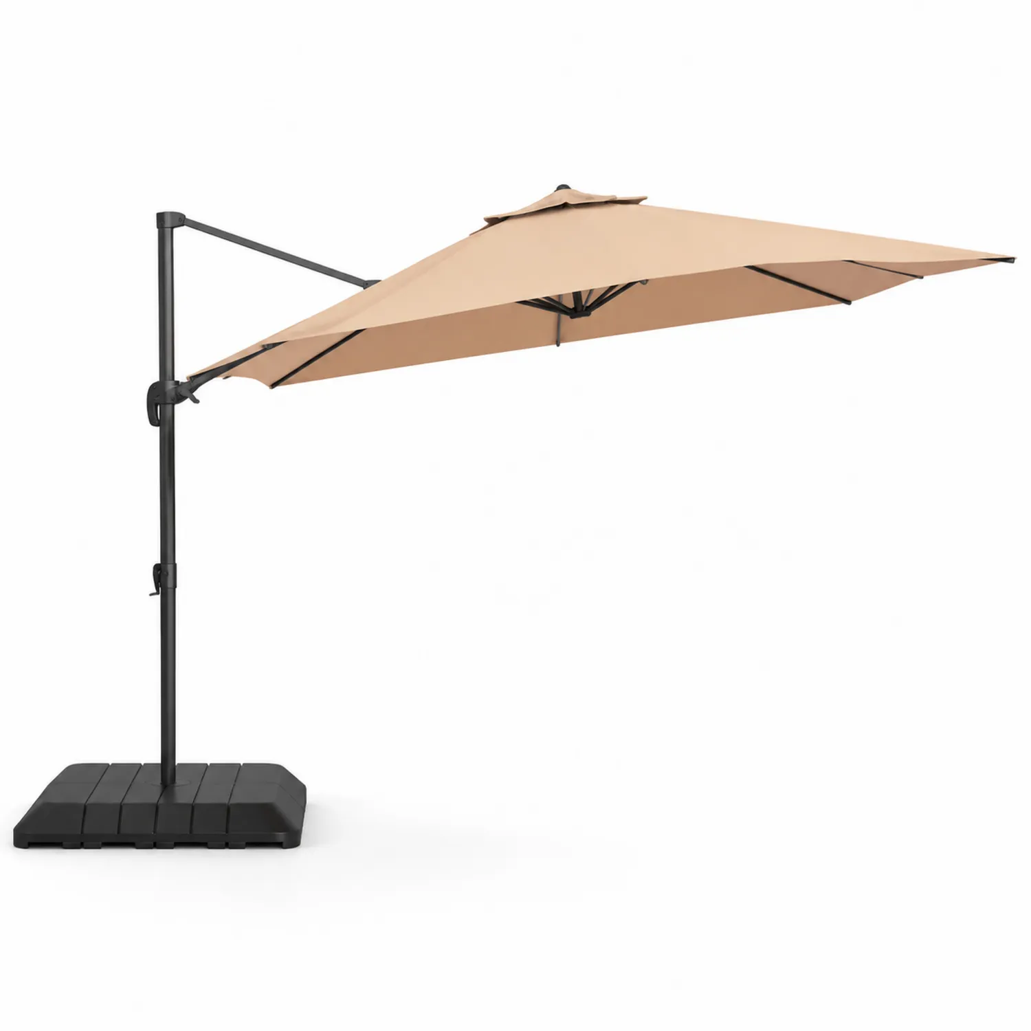 Ampelschirm rechteckig 3x4m Aluminium Polyester Beige