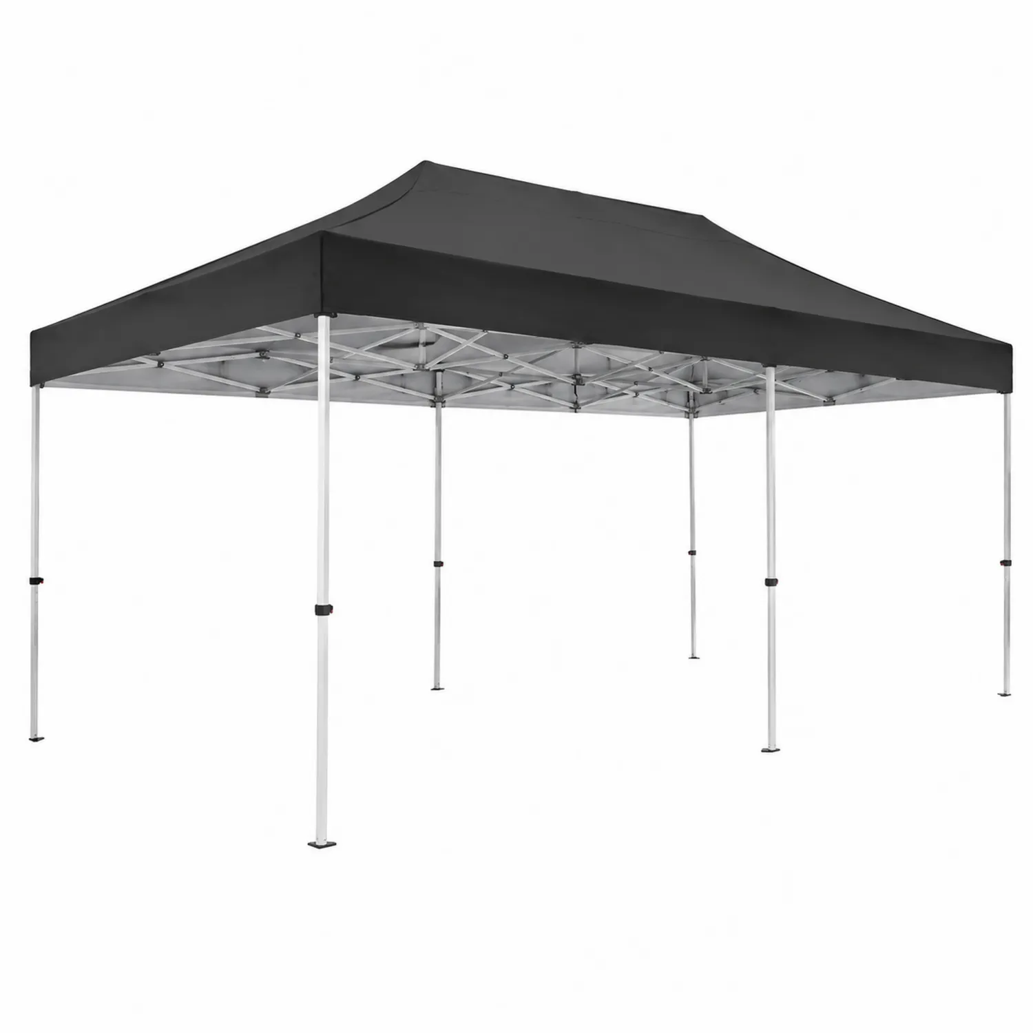 Faltpavillon 3x6m Aluminium Polyester Schwarz