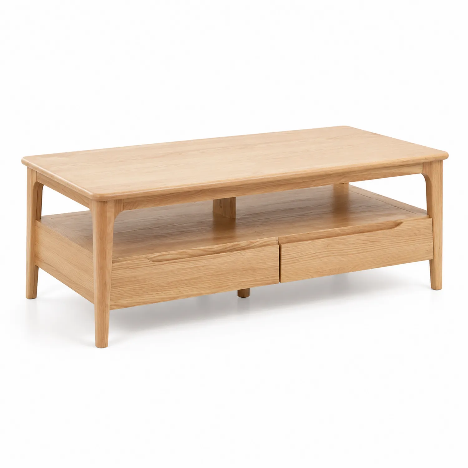 Holz Couchtisch mit Schubladen 120x60x40 cm Eiche