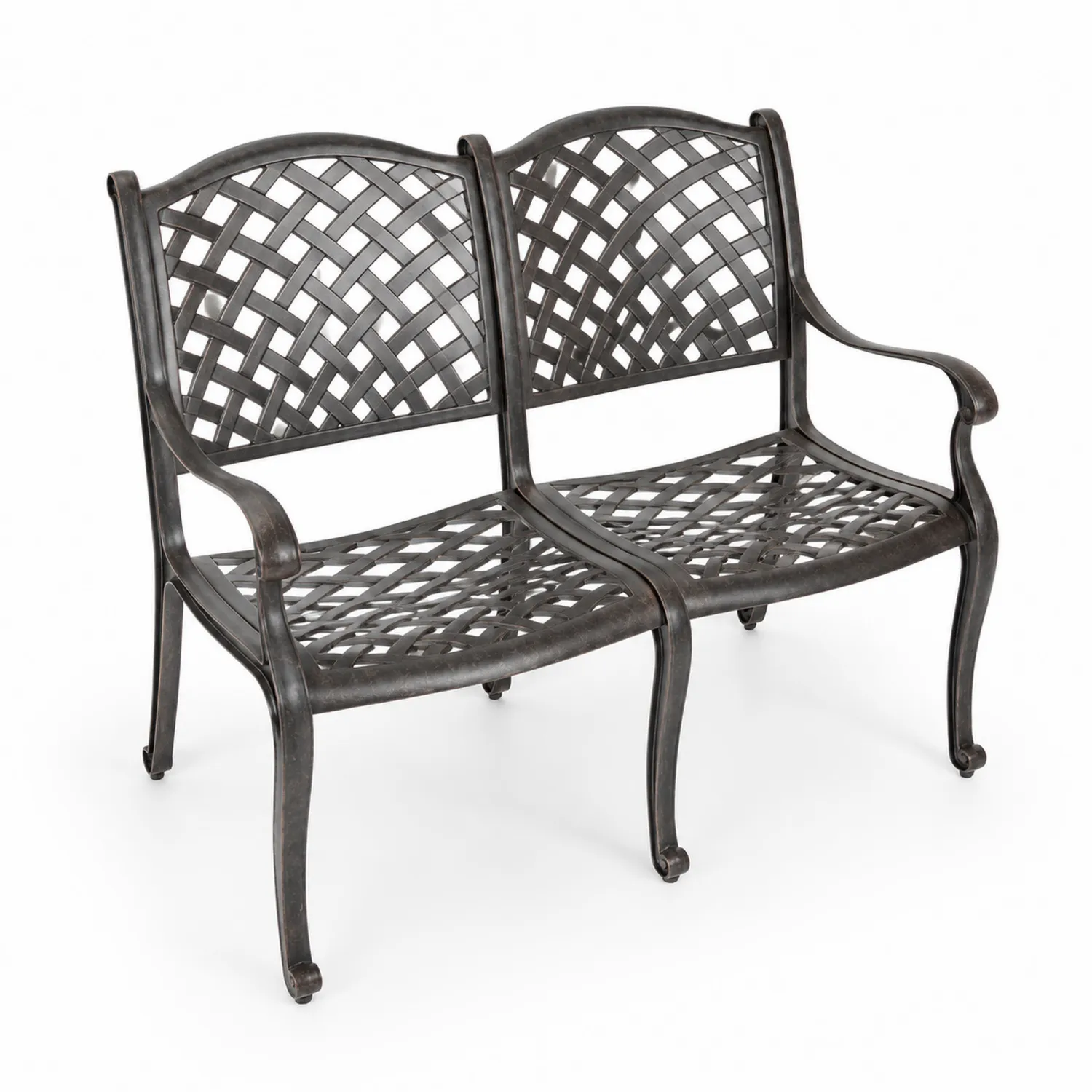 Gartenbank aus Aluminium Dunkelgrau 120cm
