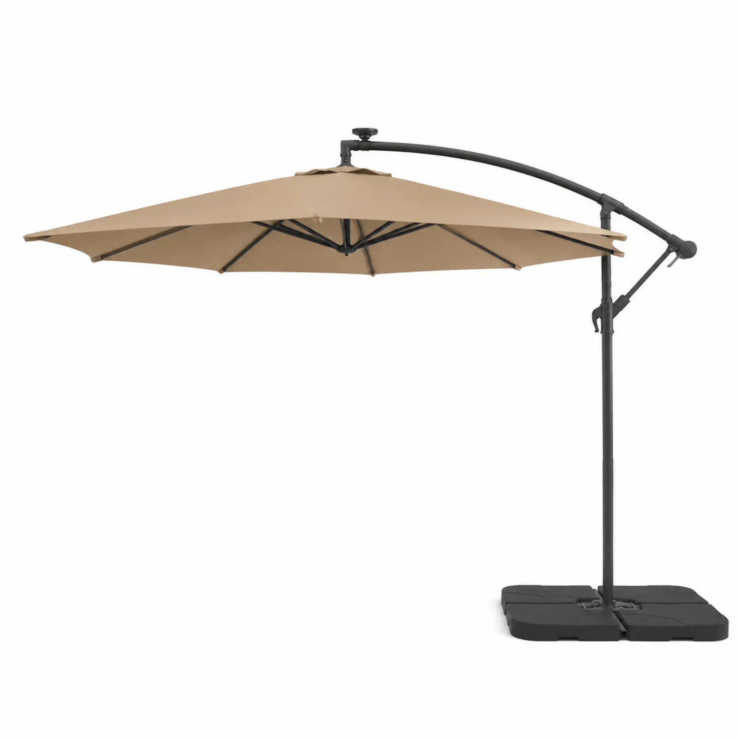 Sombrilla de Jardín Colgante Redonda 300cm Acero y Poliéster Beige
