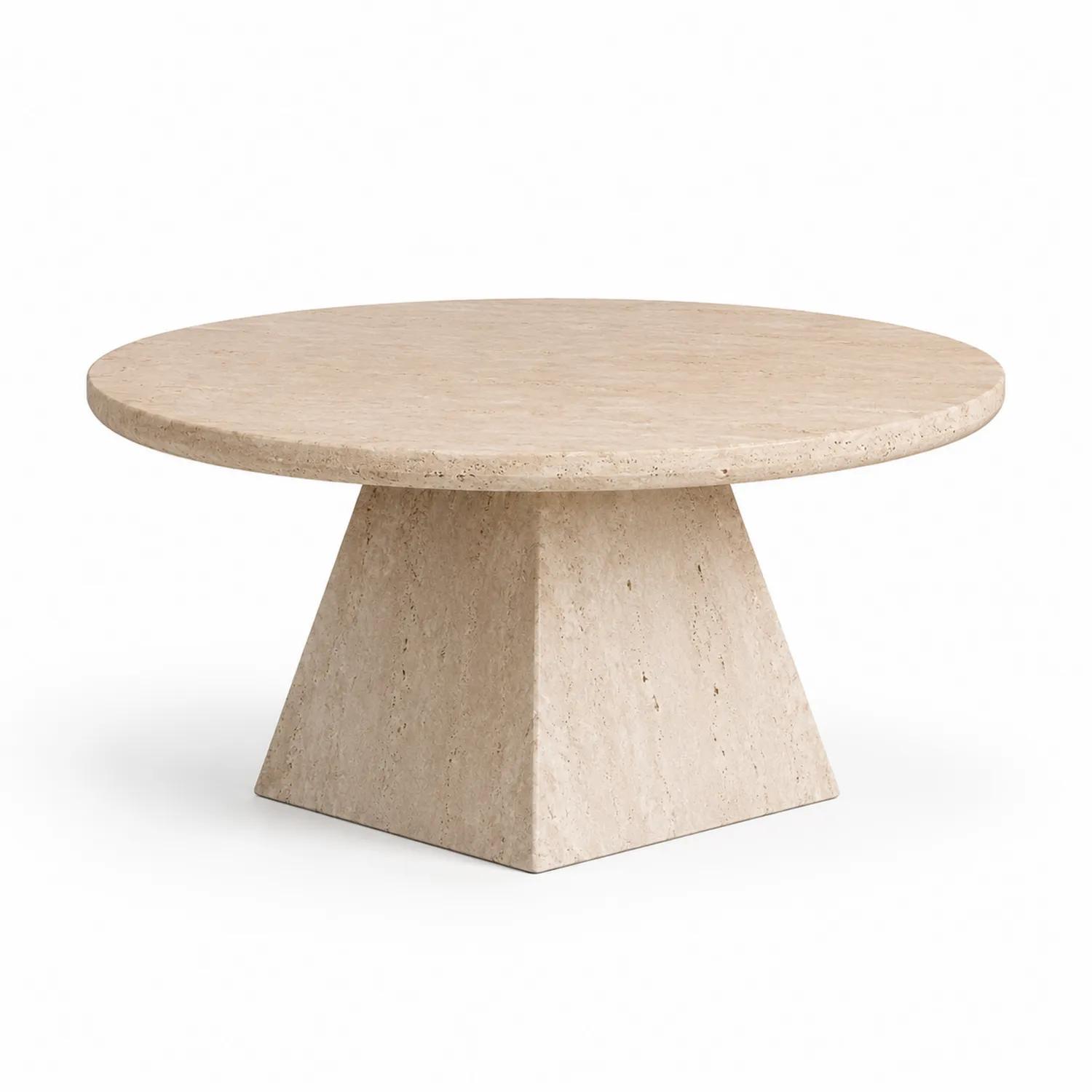 Mesa de centro redonda de travertino 90 cm