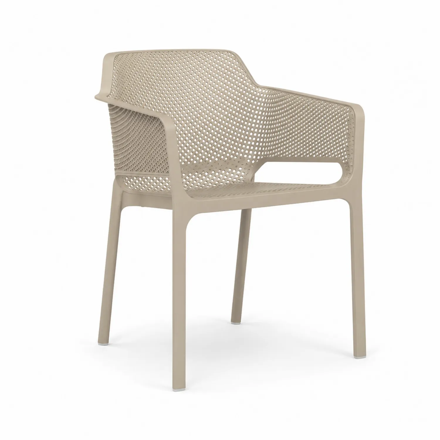 Silla de comedor de plástico polipropileno para exterior 84x58x55 cm Beige
