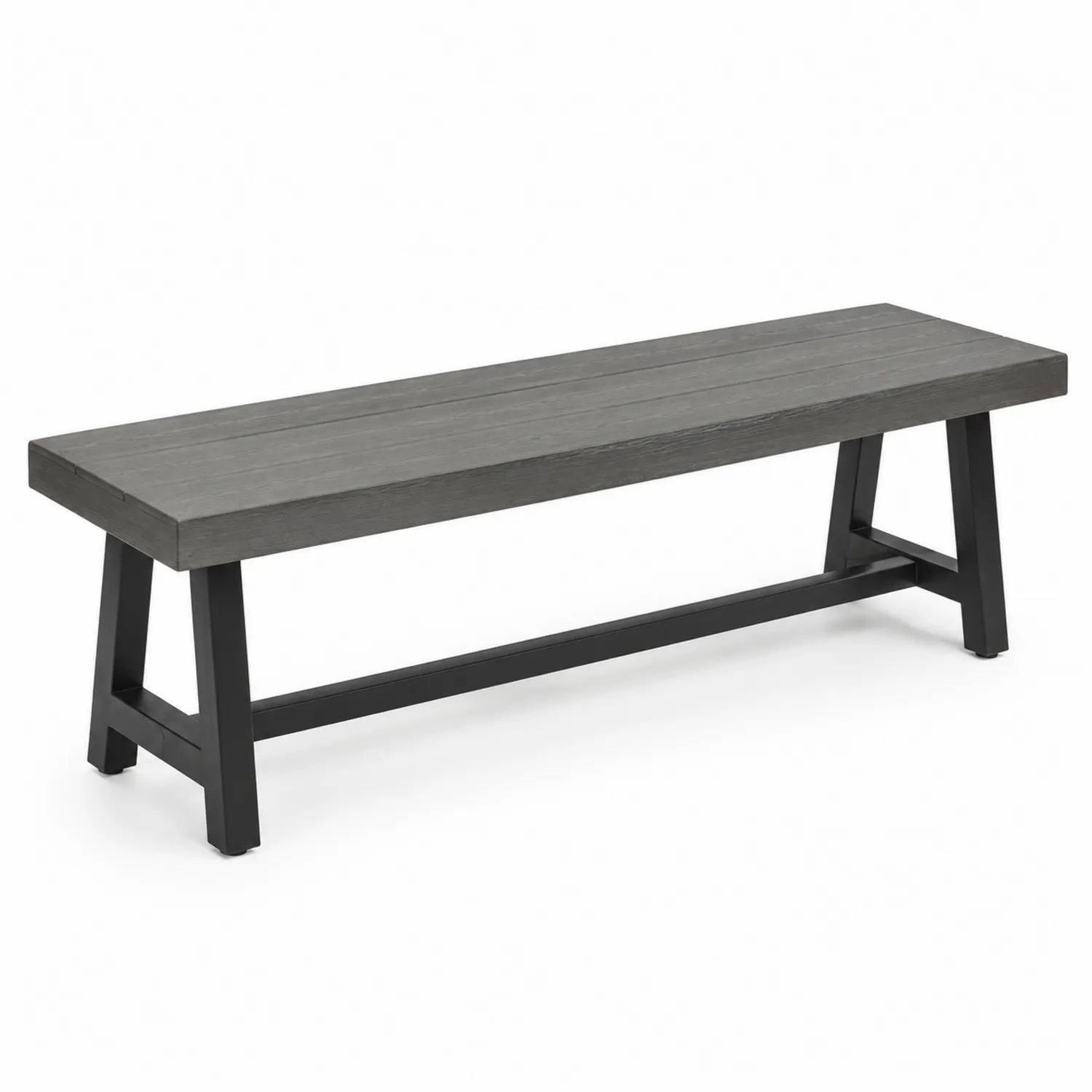 Banco de madera compuesta y acero para exterior 150x40x45 cm