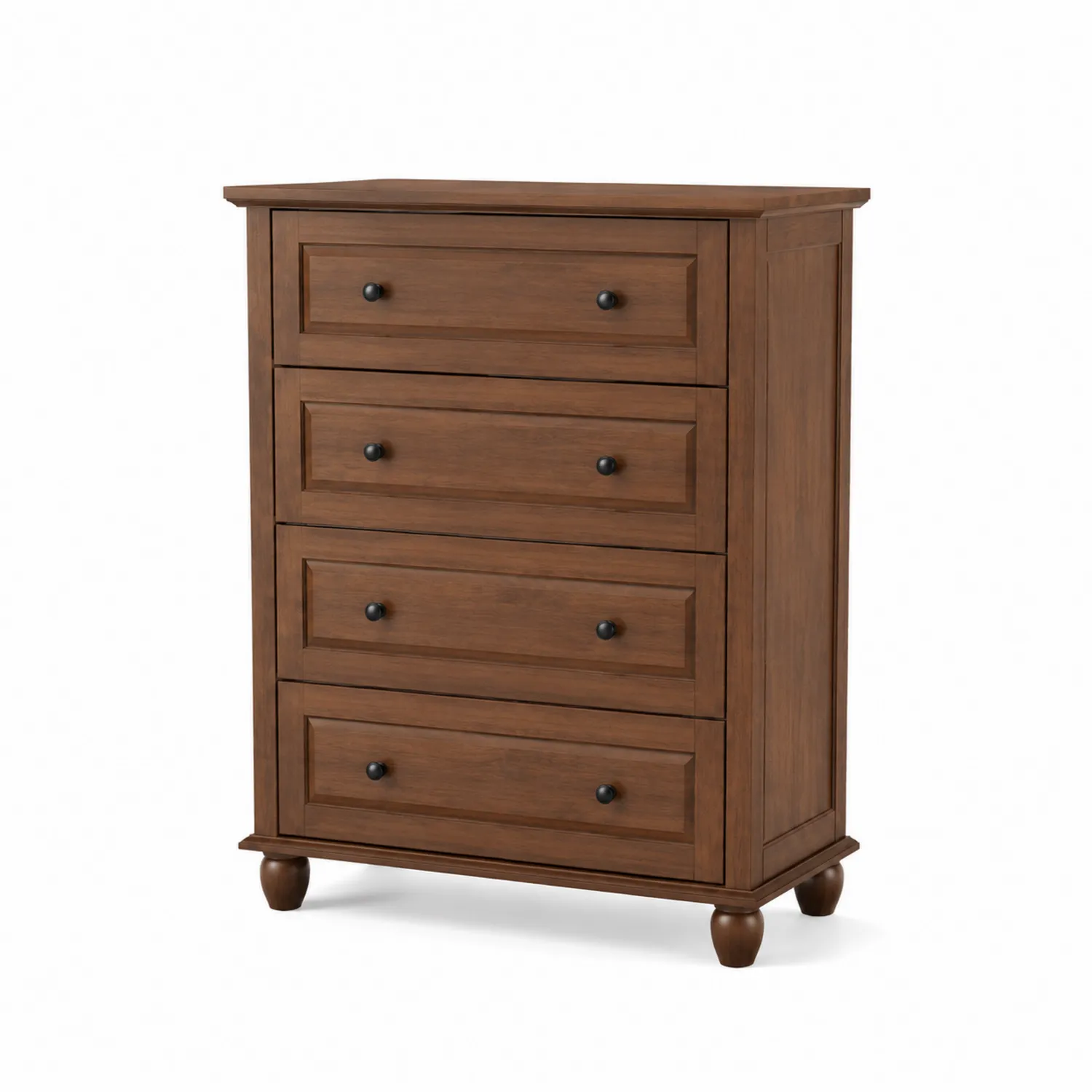 Cajonera de Madera de Pino con 4 Cajones Marrón