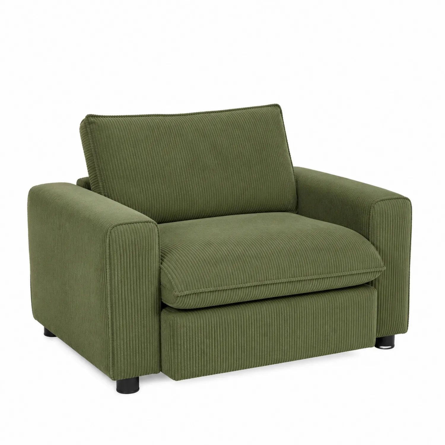 Sillón de Pana Verde con Patas de Plástico