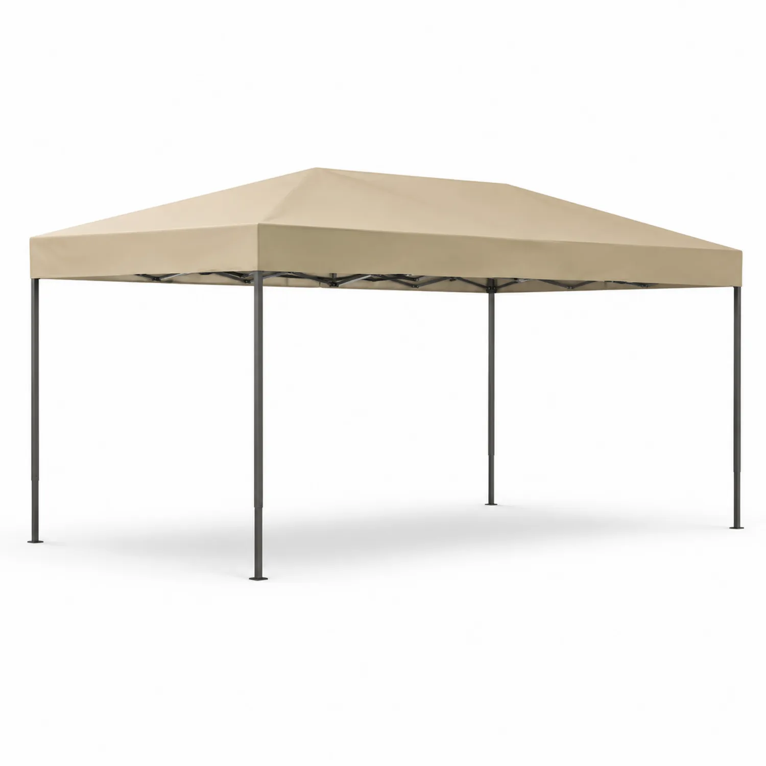 Toldo plegable 3x6 m estructura acero tela poliéster Beige