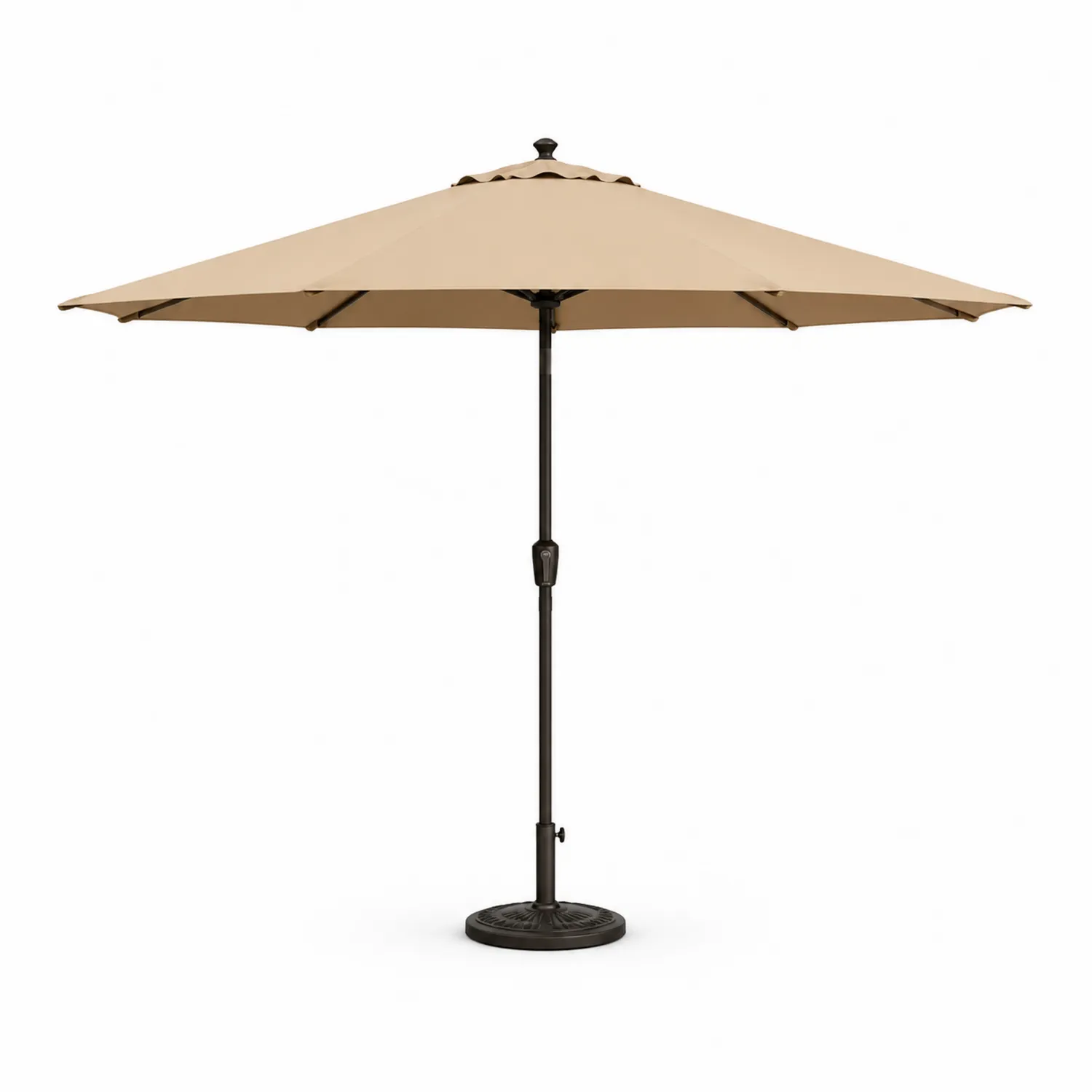 Sombrilla de jardín redonda 300 cm metal y poliéster Beige