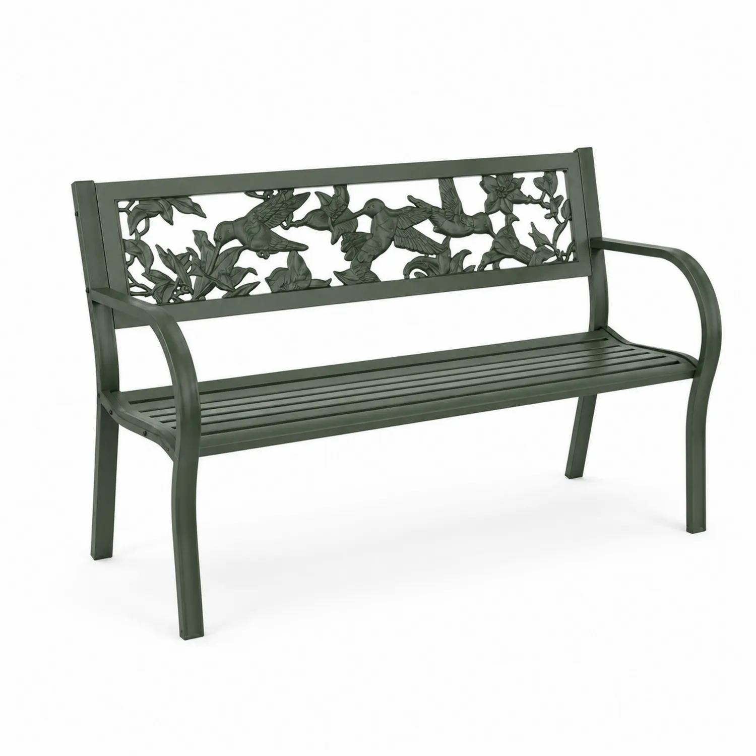 Banco de metal con diseño de animales para exteriores 128cm