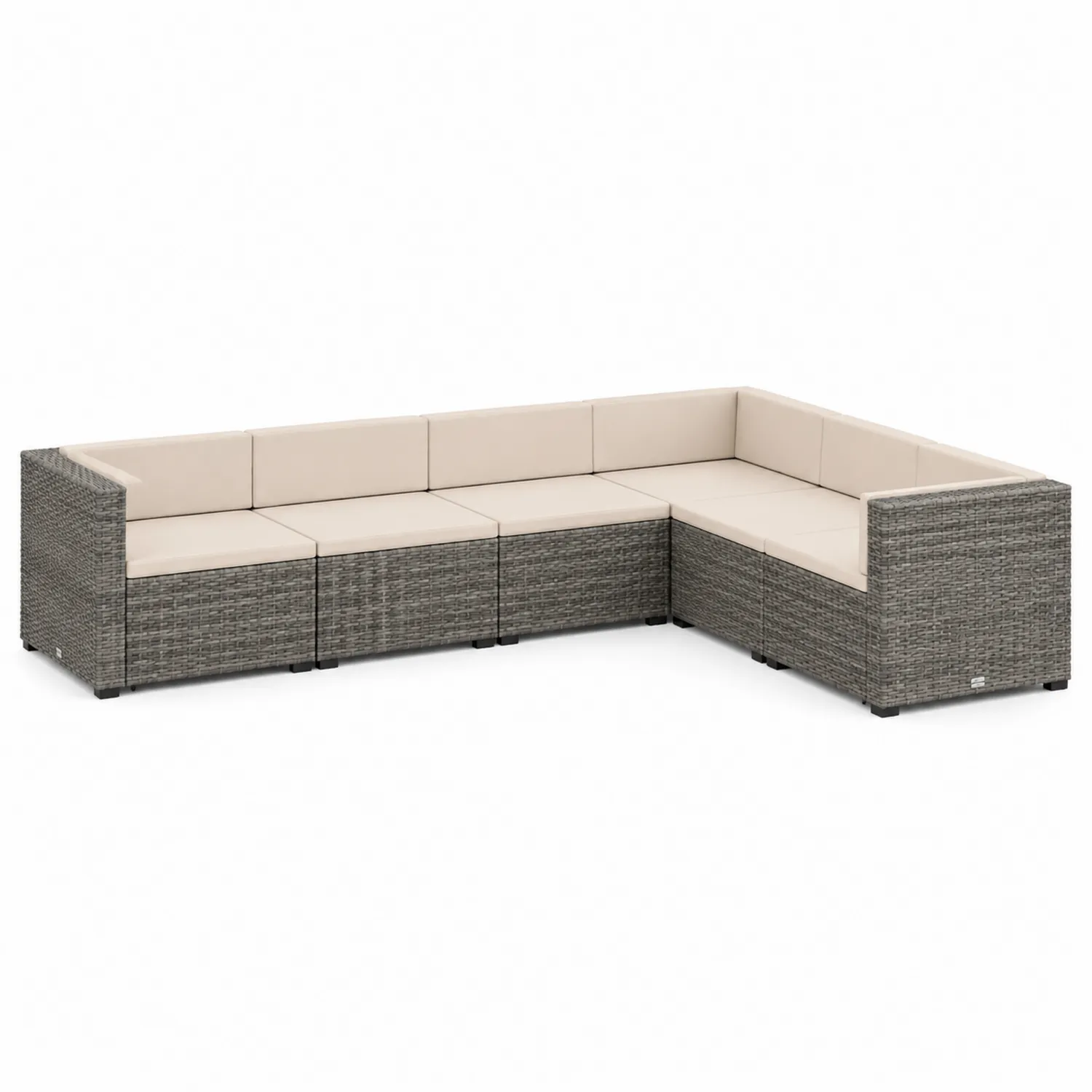 Conjunto de Sofás de Ratán Sintético con Cojines Beige
